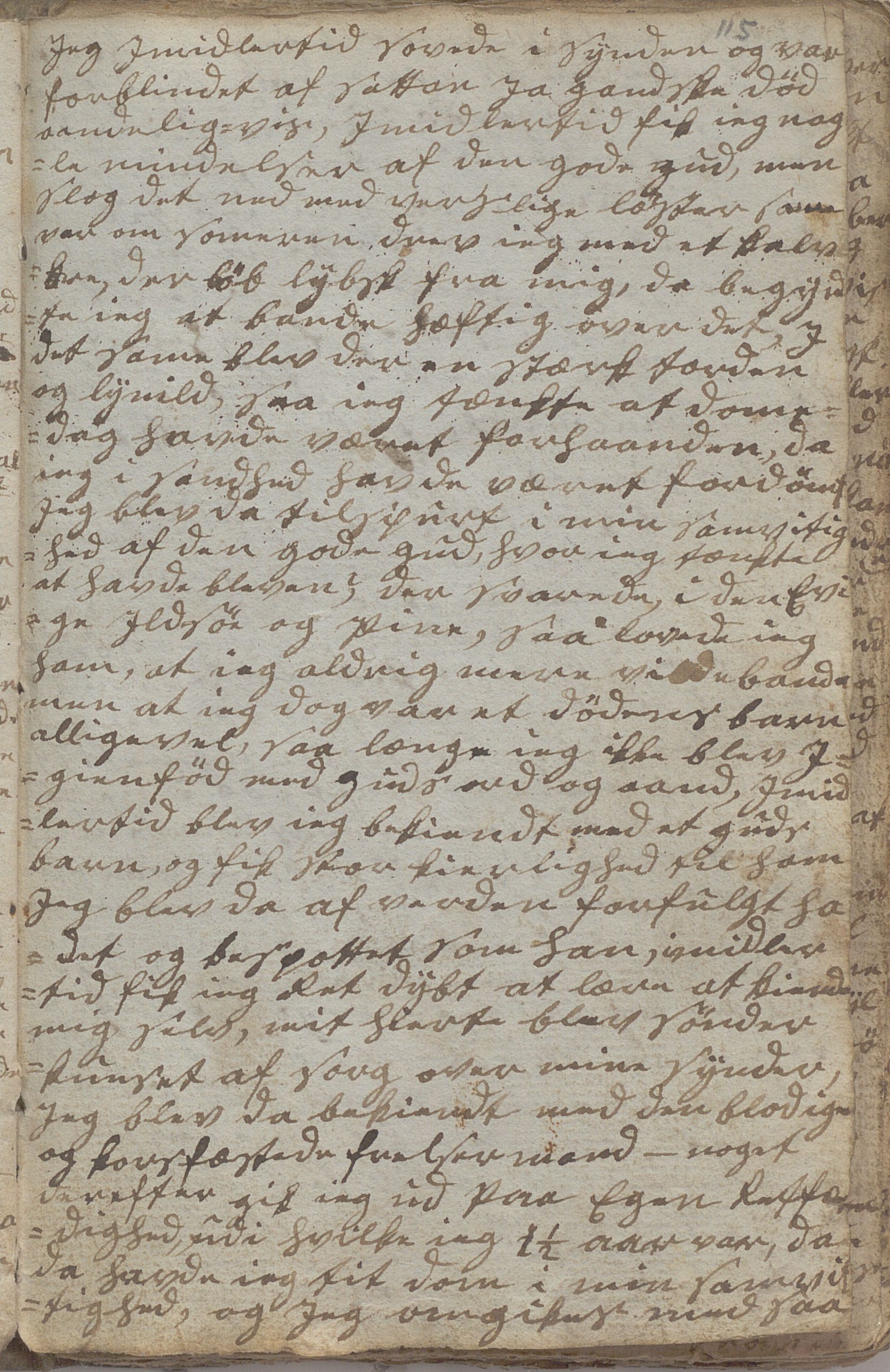 Heggtveitsamlingen, TMF/A-1007/H/L0046/0007: Brev, kopibøker, prekener, manus etc.  / "Fossem" - Kopibok. Sanger og brev, 1800-1802, p. 115