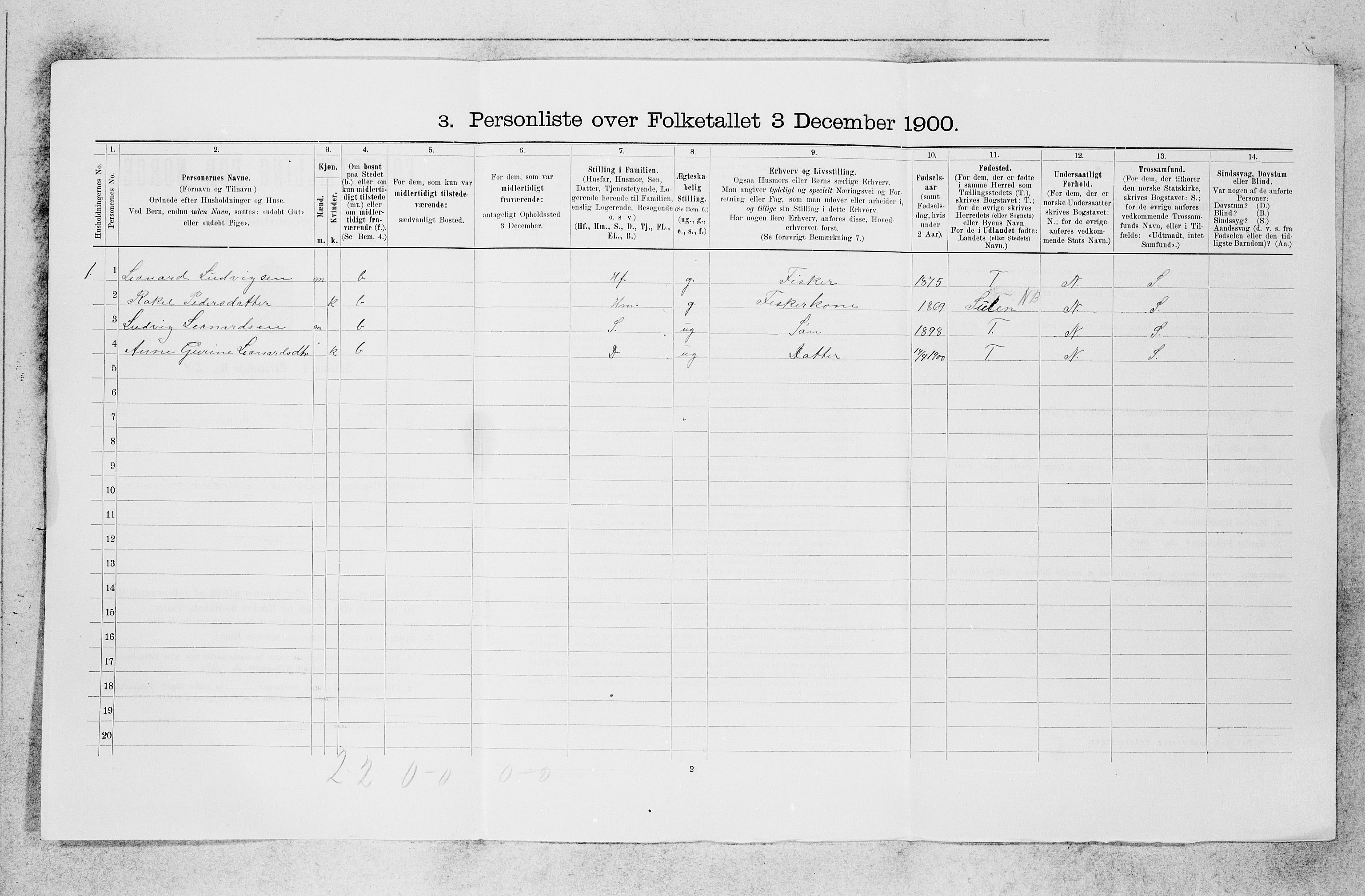 SAB, 1900 census for Askvoll, 1900, p. 69