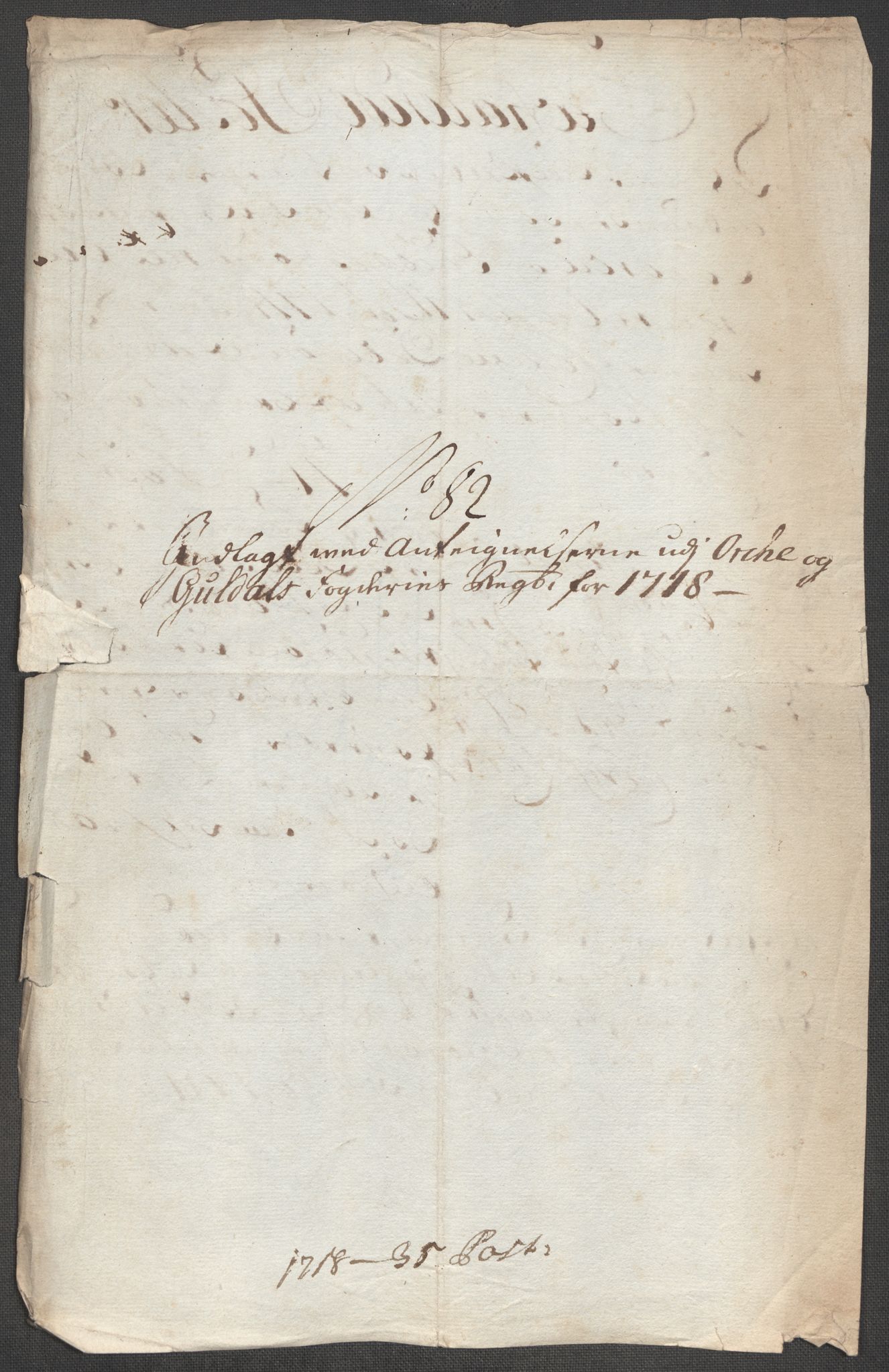 Rentekammeret inntil 1814, Reviderte regnskaper, Fogderegnskap, AV/RA-EA-4092/R60/L3972: Fogderegnskap Orkdal og Gauldal, 1718, p. 605