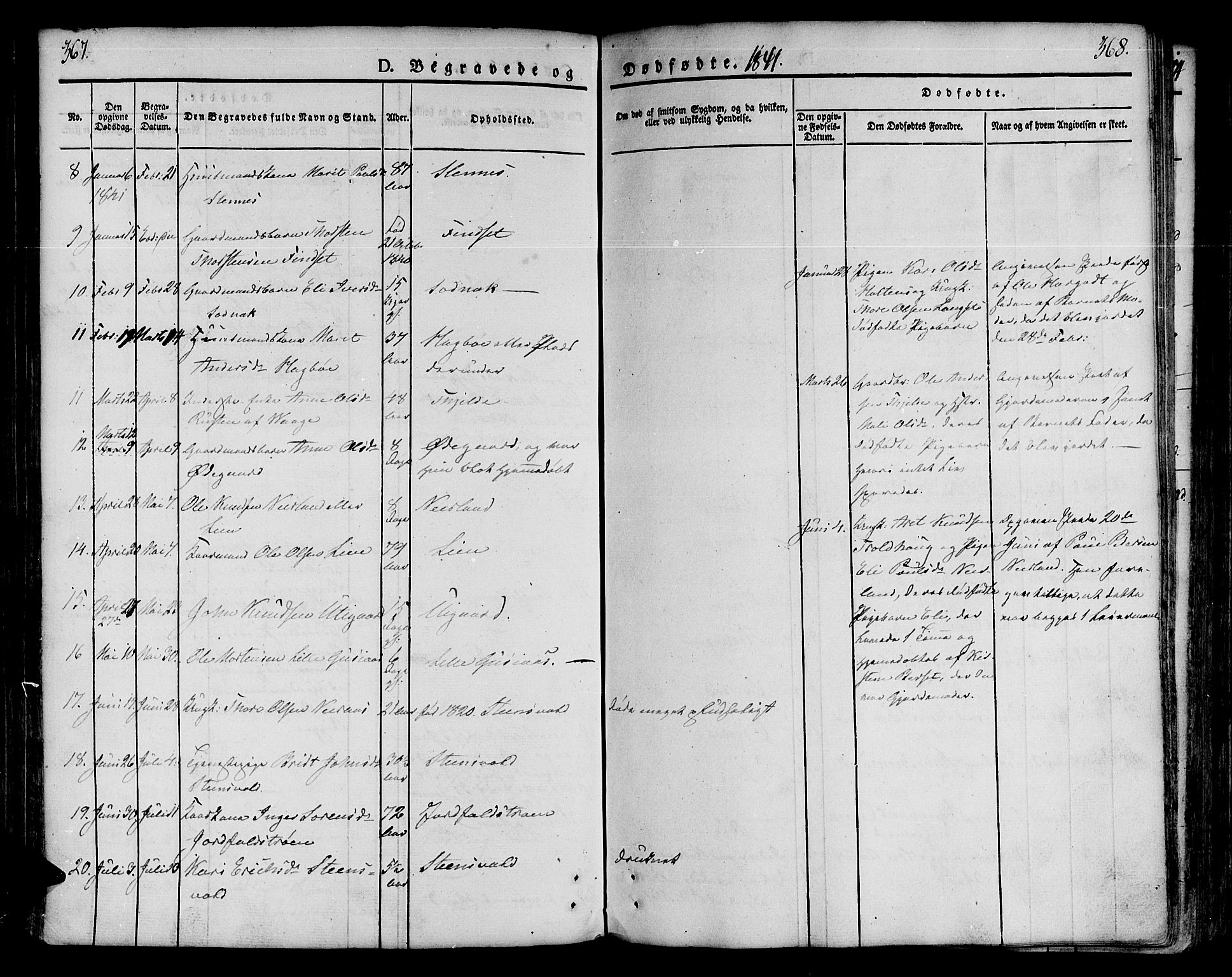 Ministerialprotokoller, klokkerbøker og fødselsregistre - Møre og Romsdal, SAT/A-1454/551/L0624: Parish register (official) no. 551A04, 1831-1845, p. 367-368