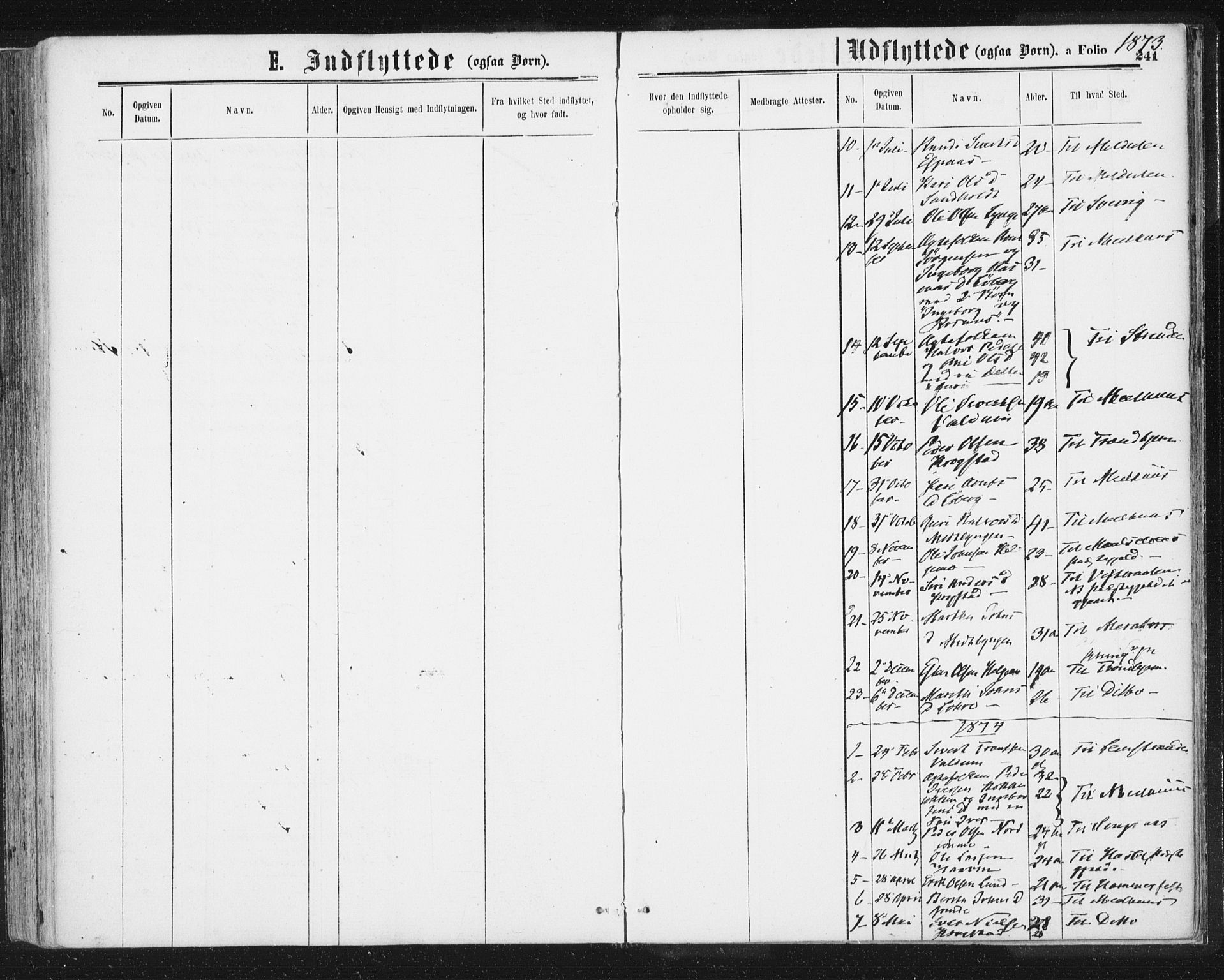 Ministerialprotokoller, klokkerbøker og fødselsregistre - Sør-Trøndelag, AV/SAT-A-1456/692/L1104: Parish register (official) no. 692A04, 1862-1878, p. 241