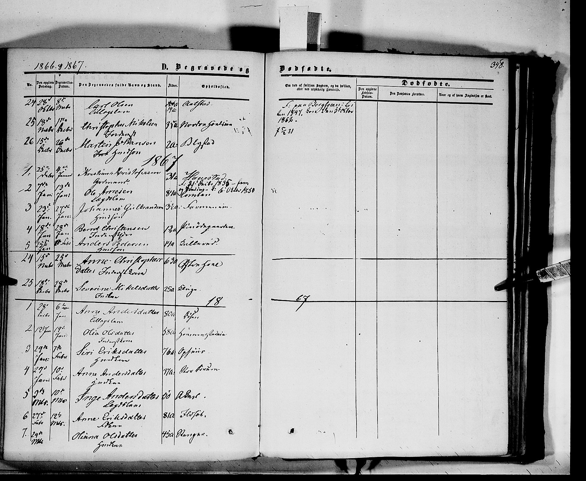 Vang prestekontor, Hedmark, SAH/PREST-008/H/Ha/Haa/L0012: Parish register (official) no. 12, 1855-1870, p. 348