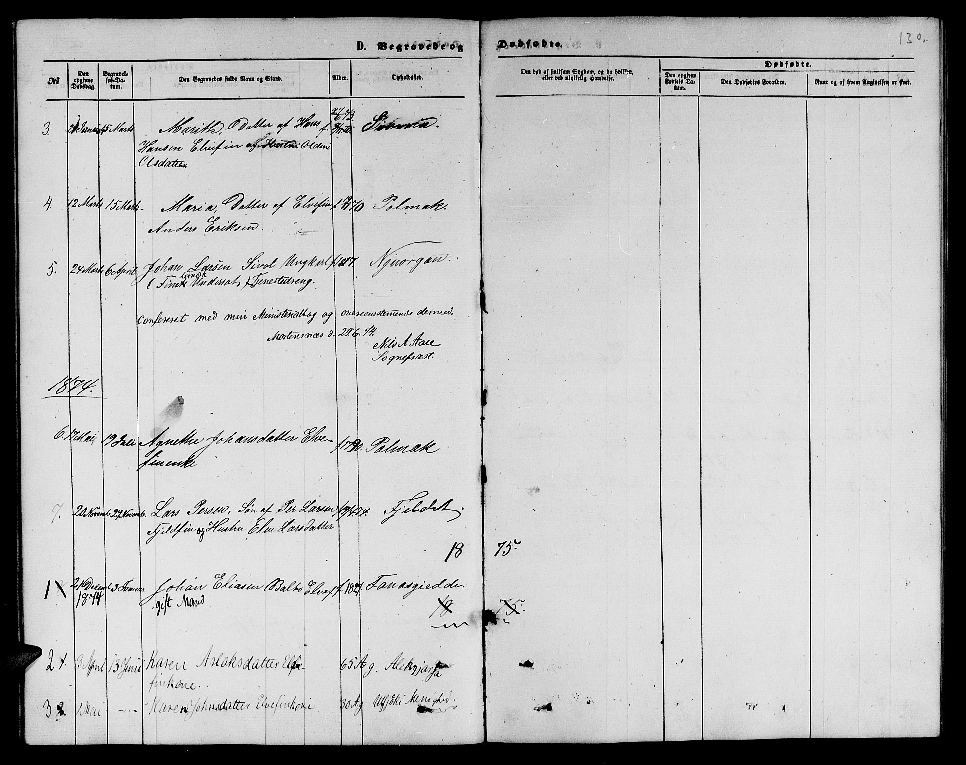 Nesseby sokneprestkontor, SATØ/S-1330/H/Hb/L0006klokker: Parish register (copy) no. 6, 1860-1876, p. 130