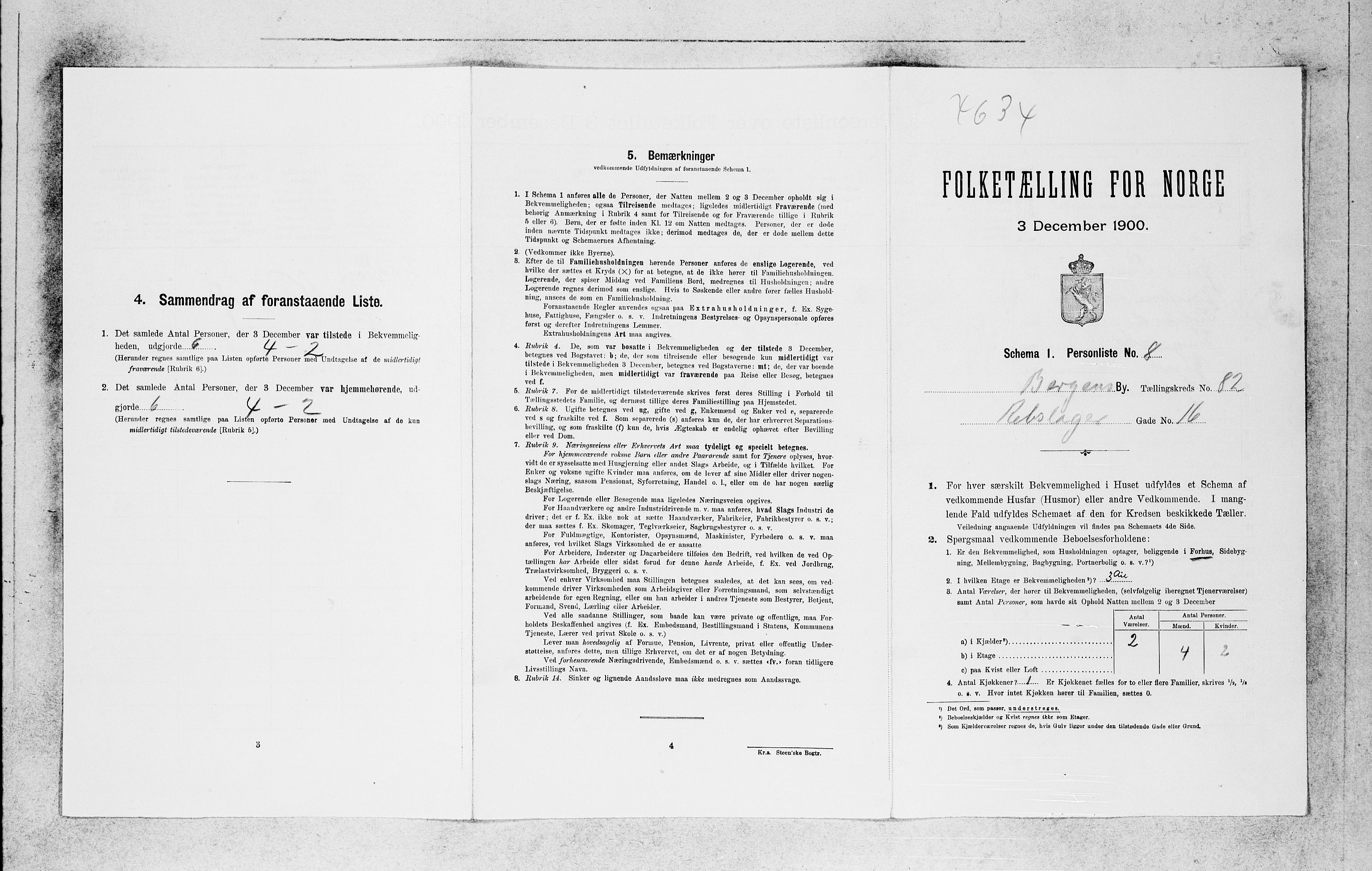 SAB, 1900 census for Bergen, 1900, p. 16962