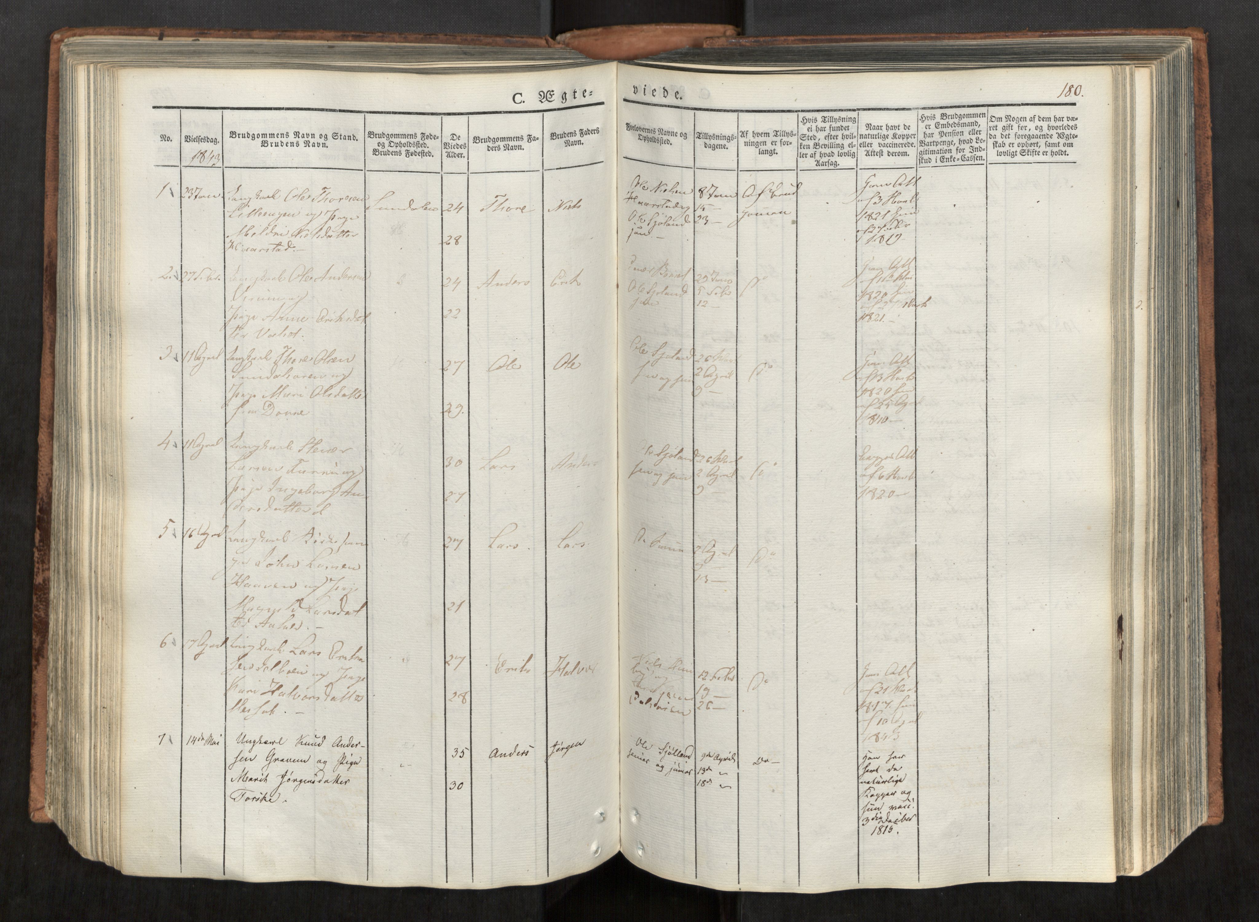 Ministerialprotokoller, klokkerbøker og fødselsregistre - Møre og Romsdal, SAT/A-1454/590/L1012: Parish register (official) no. 590A04, 1832-1846, p. 180