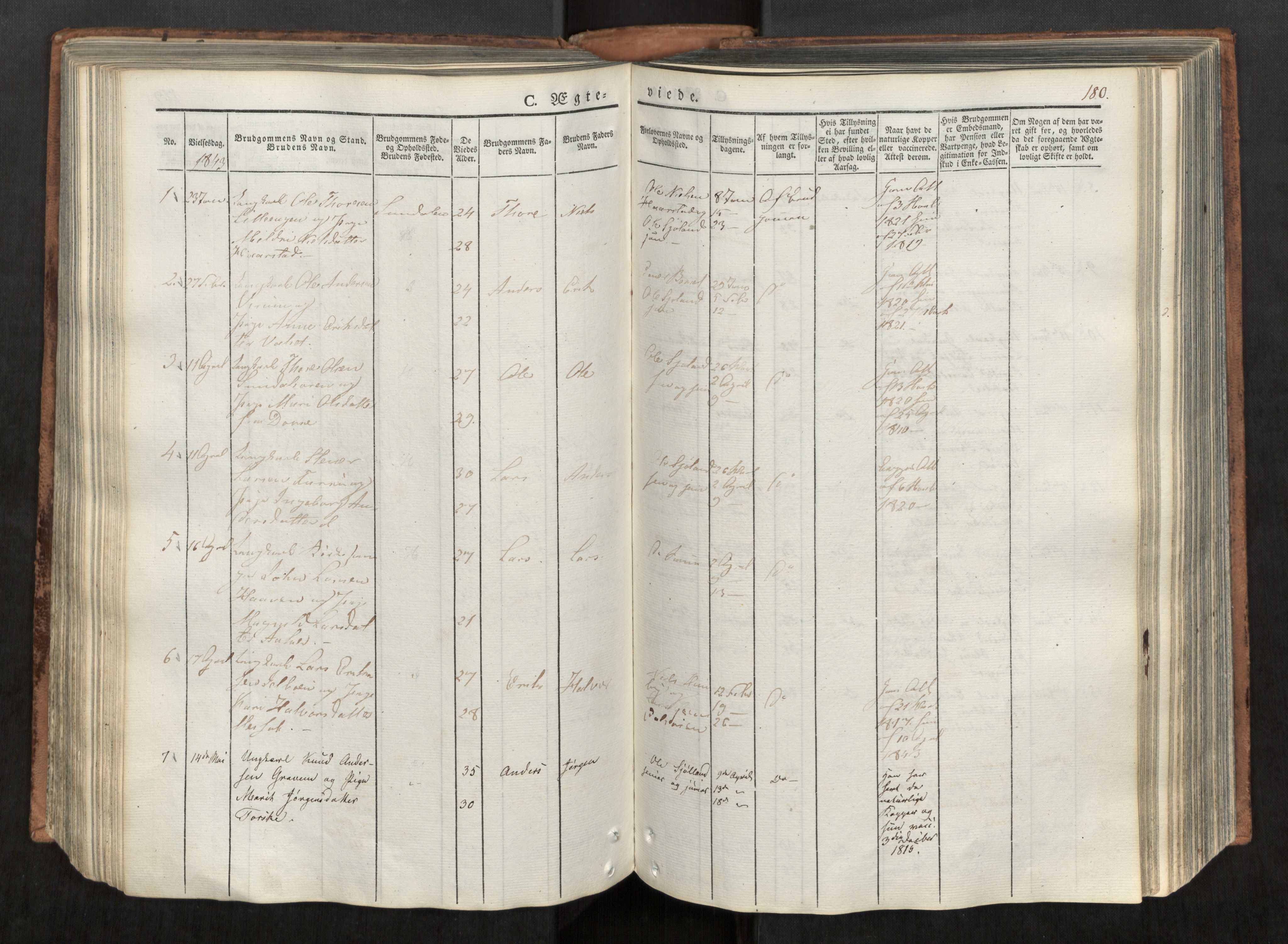 Ministerialprotokoller, klokkerbøker og fødselsregistre - Møre og Romsdal, AV/SAT-A-1454/590/L1012: Parish register (official) no. 590A04, 1832-1846, p. 180