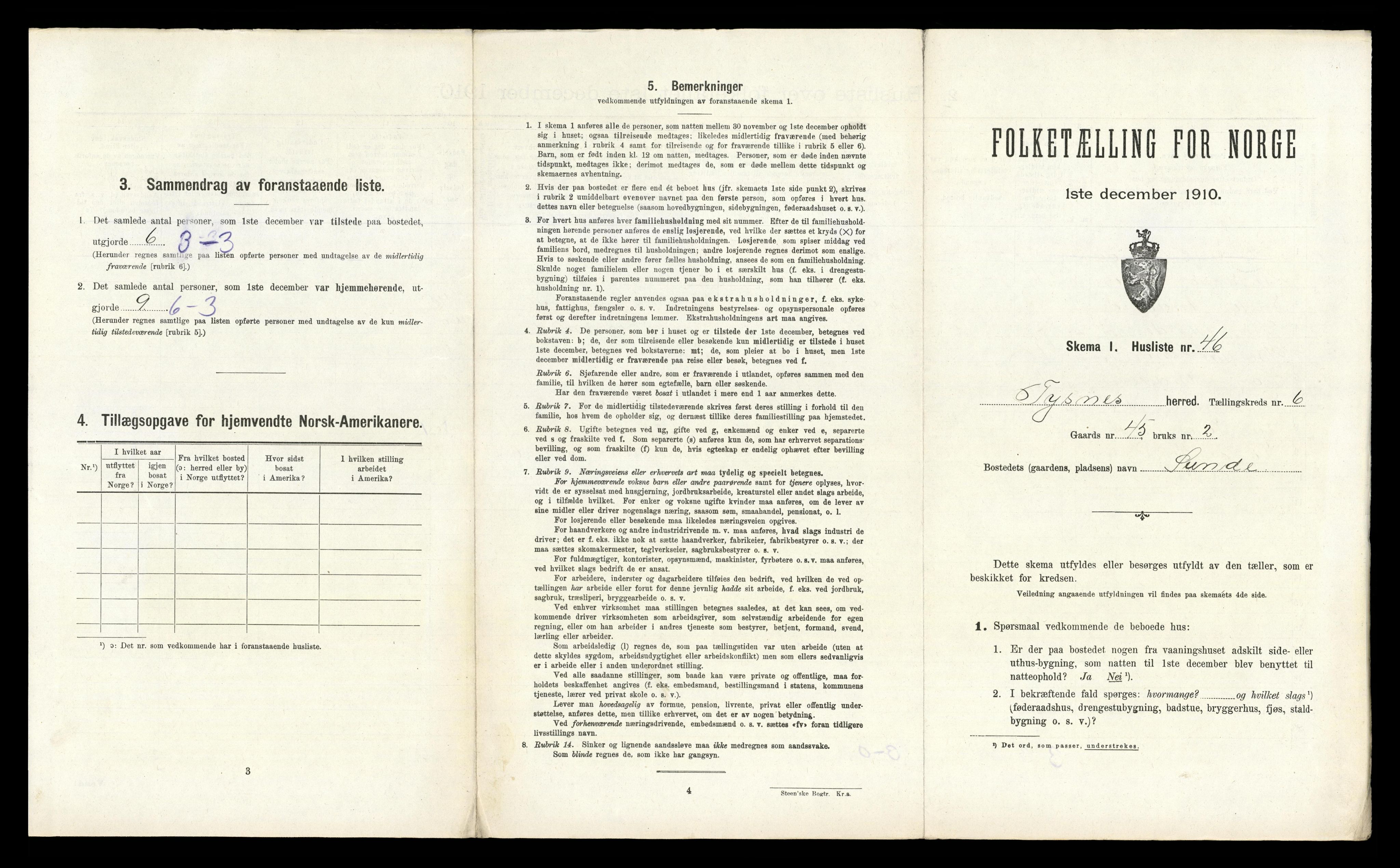 RA, 1910 census for Tysnes, 1910, p. 676