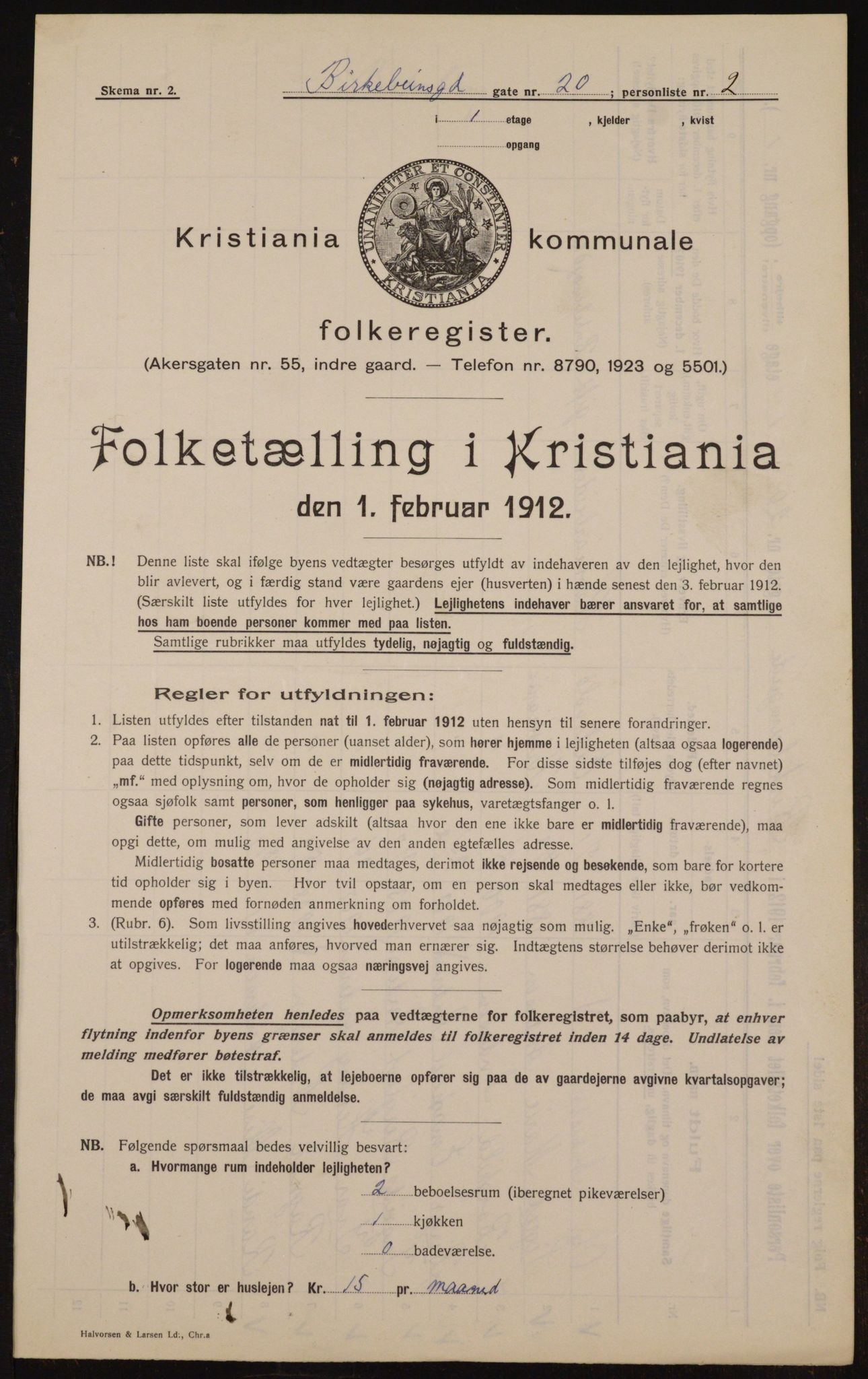 OBA, Municipal Census 1912 for Kristiania, 1912, p. 5024