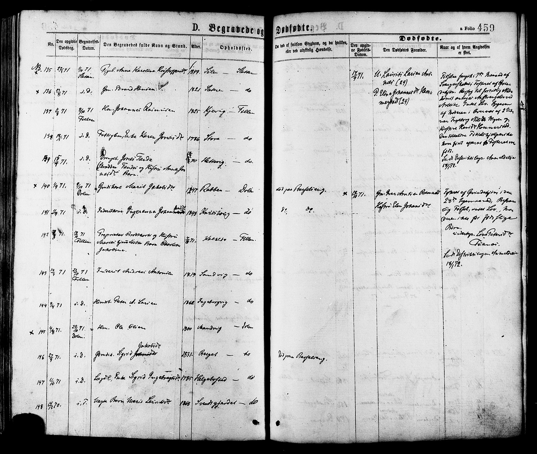 Ministerialprotokoller, klokkerbøker og fødselsregistre - Sør-Trøndelag, AV/SAT-A-1456/634/L0532: Parish register (official) no. 634A08, 1871-1881, p. 459