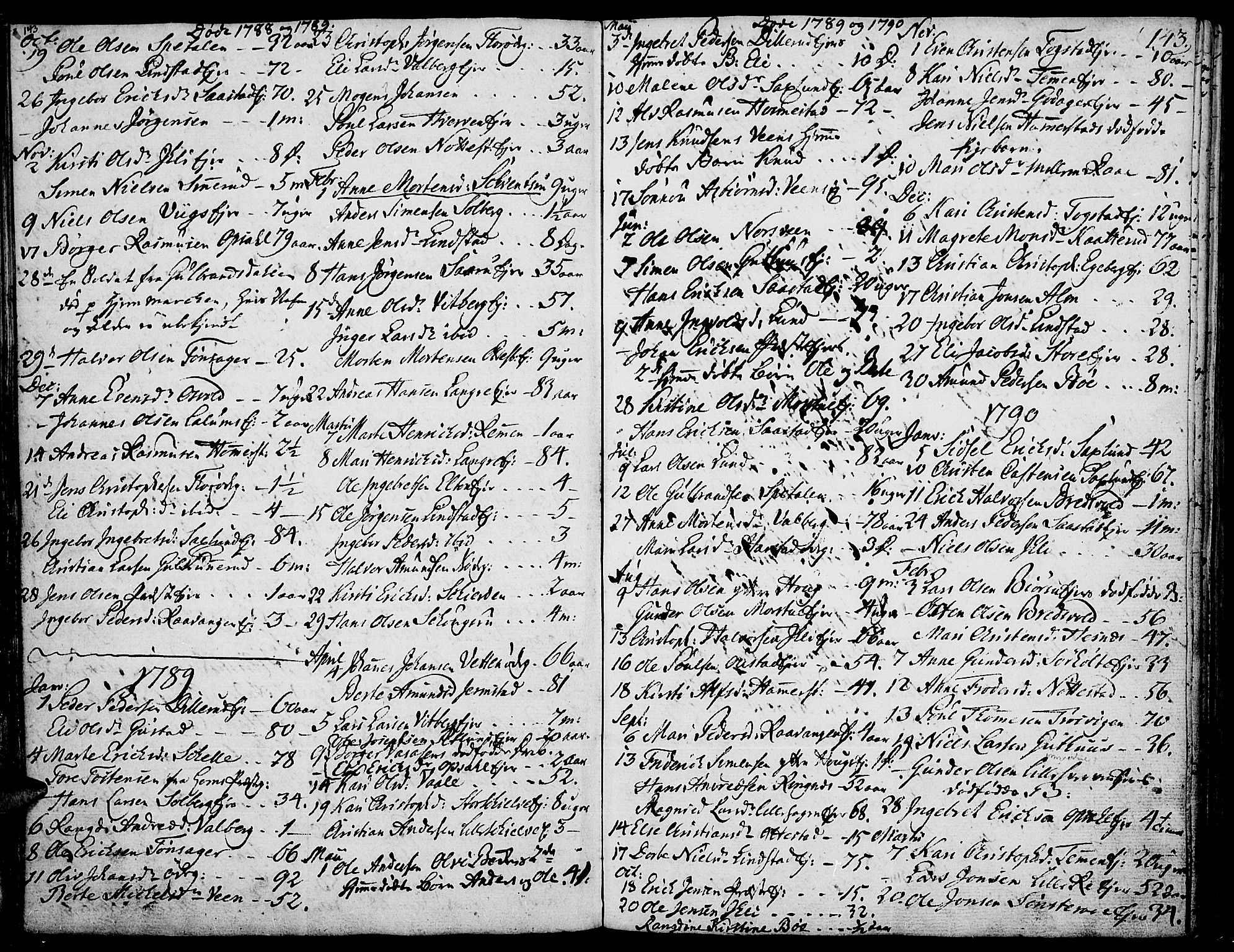 Stange prestekontor, SAH/PREST-002/K/L0007: Parish register (official) no. 7, 1788-1813, p. 142-143