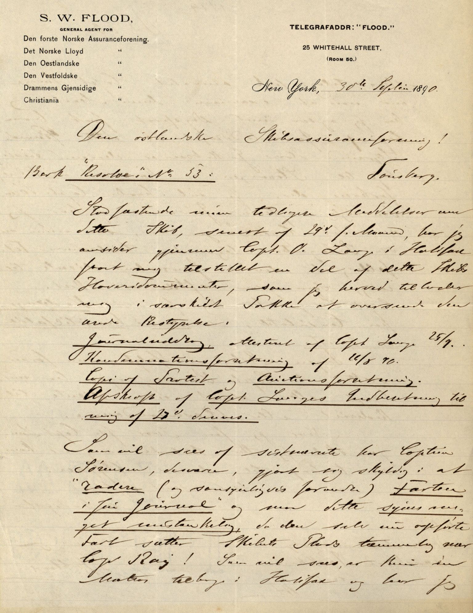 Pa 63 - Østlandske skibsassuranceforening, VEMU/A-1079/G/Ga/L0026/0009: Havaridokumenter / Rex, Resolve, Regulator, Familien, Falcon, Johanne, 1890, p. 12