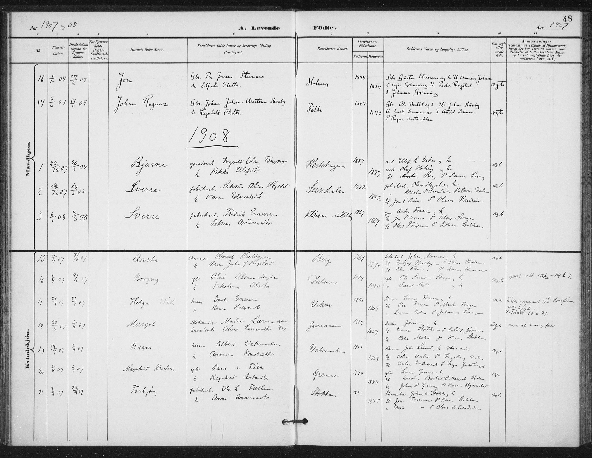 Ministerialprotokoller, klokkerbøker og fødselsregistre - Nord-Trøndelag, SAT/A-1458/714/L0131: Parish register (official) no. 714A02, 1896-1918, p. 48