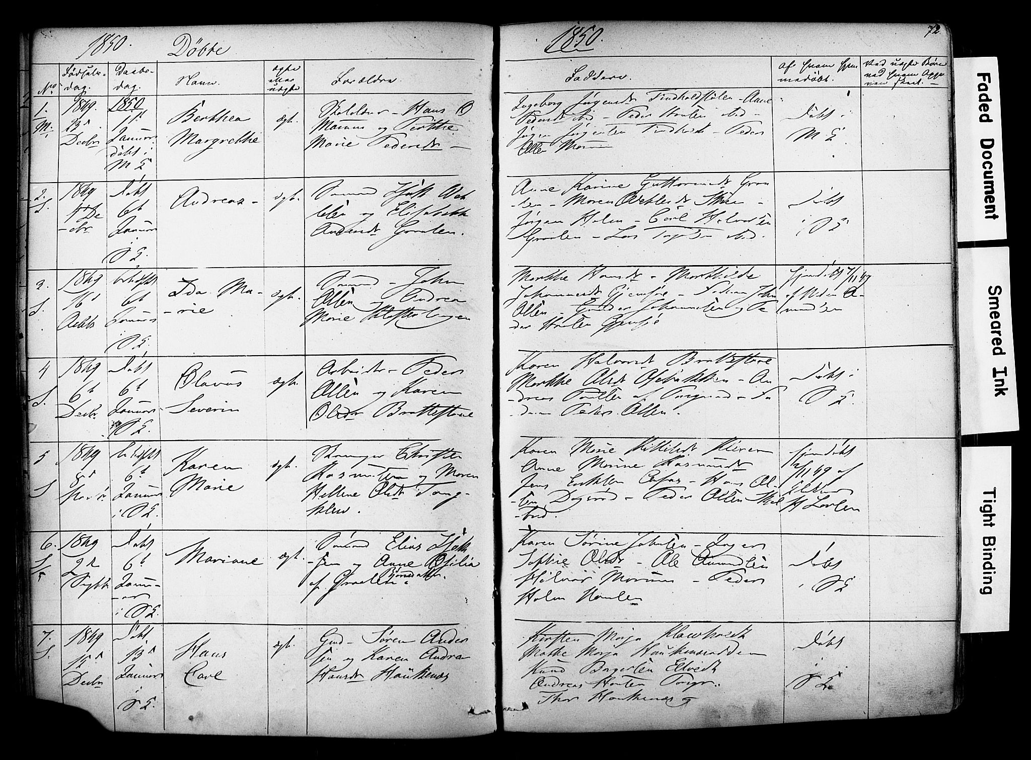 Solum kirkebøker, AV/SAKO-A-306/F/Fa/L0006: Parish register (official) no. I 6, 1844-1855, p. 72