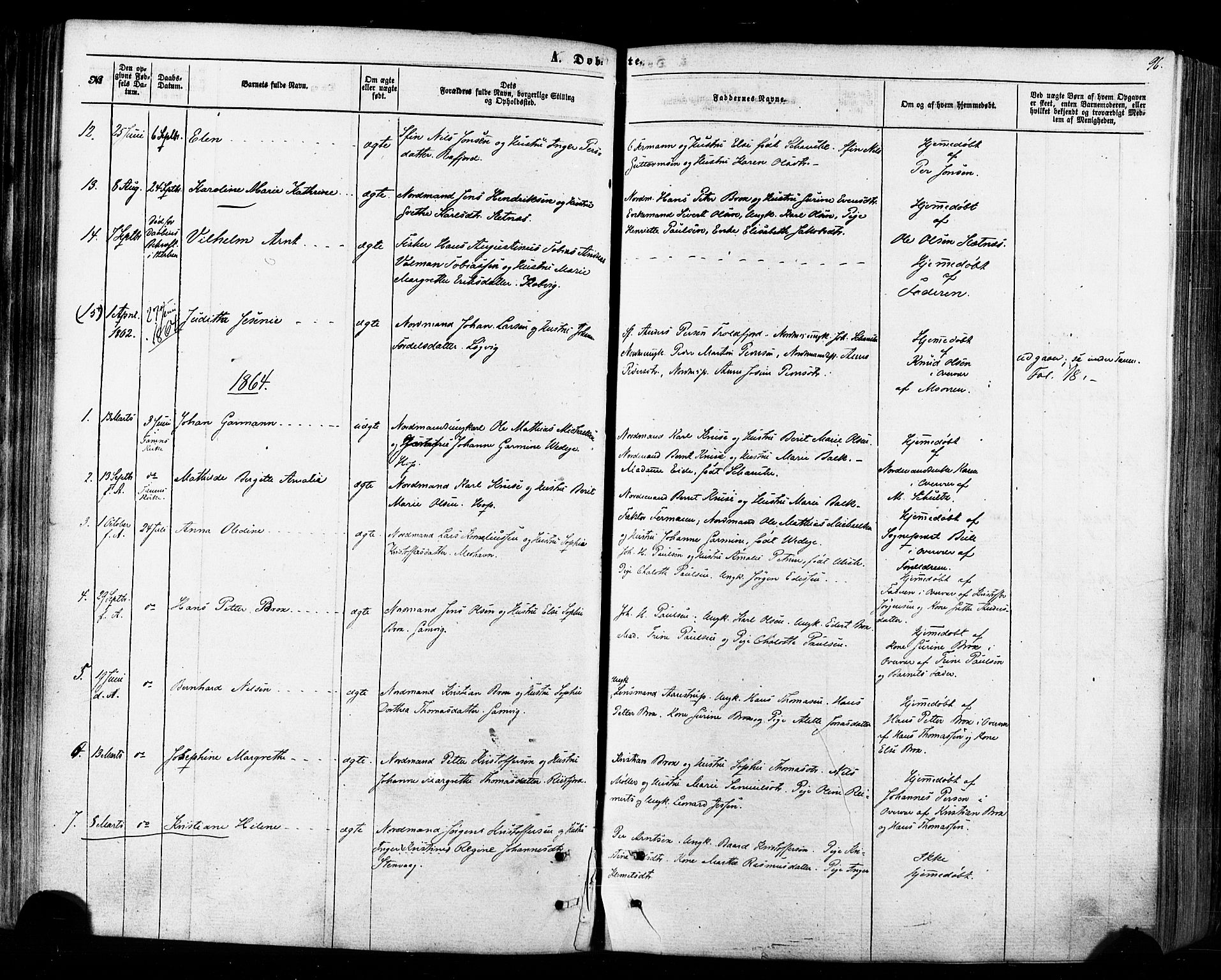 Tana sokneprestkontor, AV/SATØ-S-1334/H/Ha/L0002kirke: Parish register (official) no. 2 /2, 1862-1877, p. 96