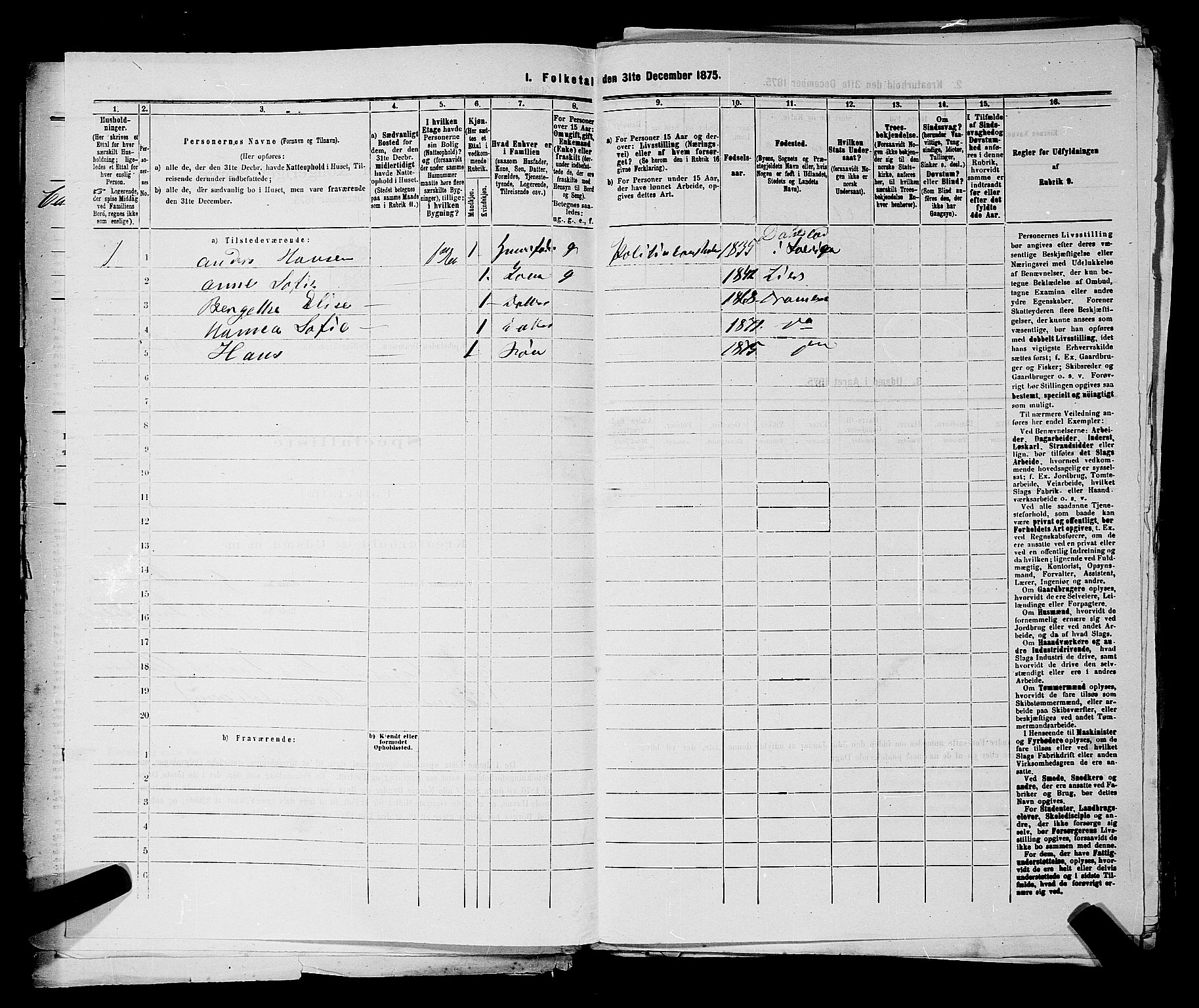 SAKO, 1875 census for 0602 Drammen, 1875, p. 531