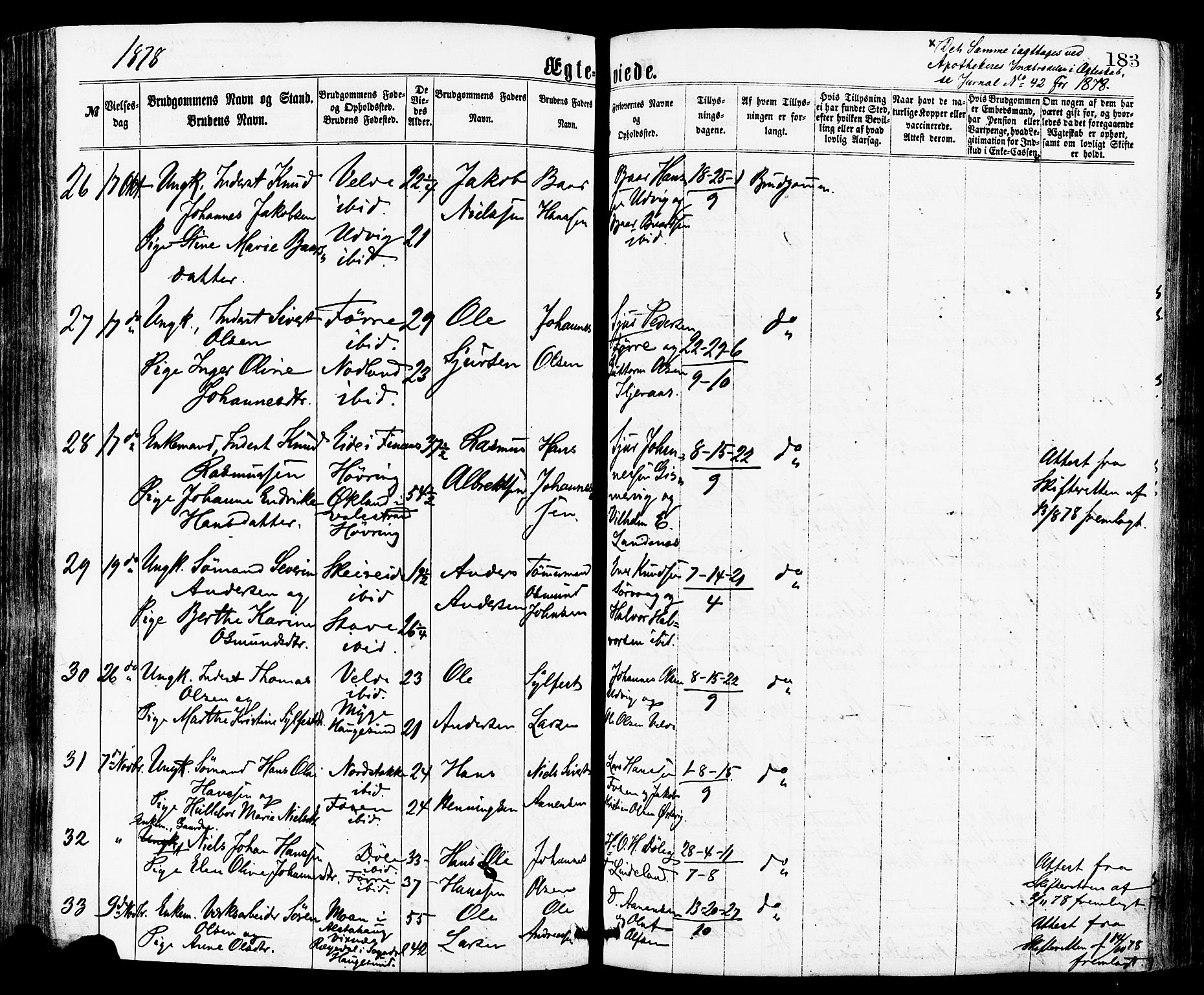 Avaldsnes sokneprestkontor, AV/SAST-A -101851/H/Ha/Haa/L0012: Parish register (official) no. A 12, 1865-1880, p. 183