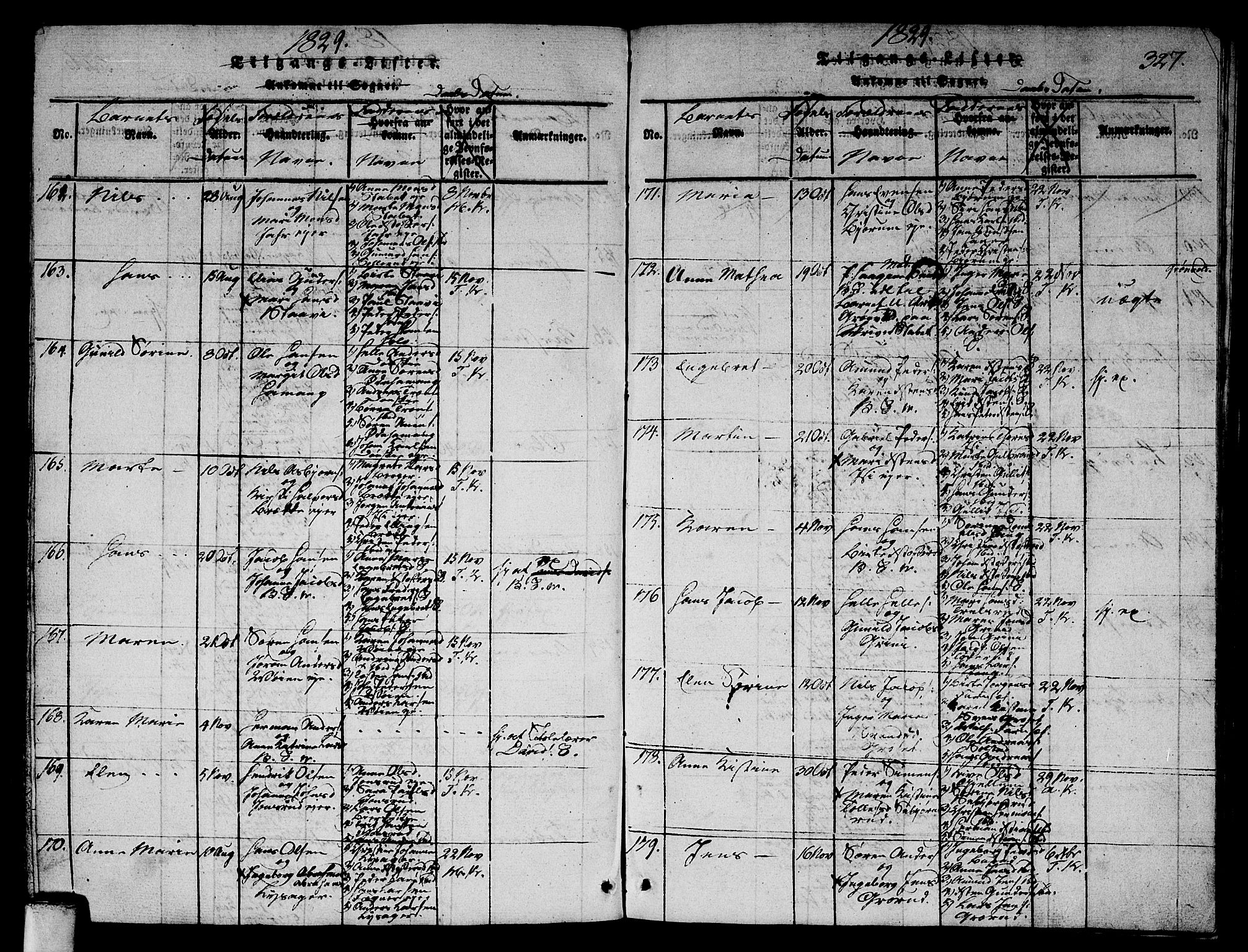Asker prestekontor Kirkebøker, SAO/A-10256a/G/Ga/L0001: Parish register (copy) no. I 1, 1814-1830, p. 327