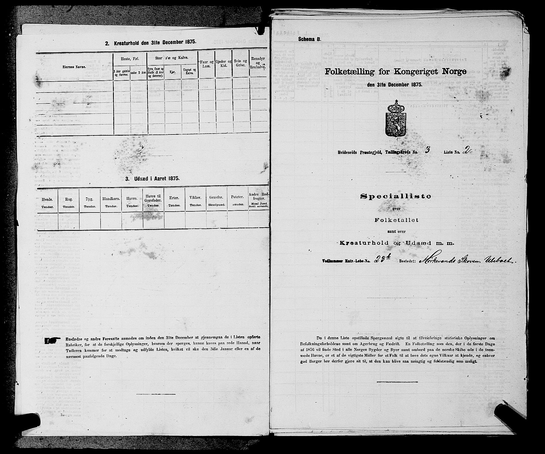 SAKO, 1875 census for 0829P Kviteseid, 1875, p. 281