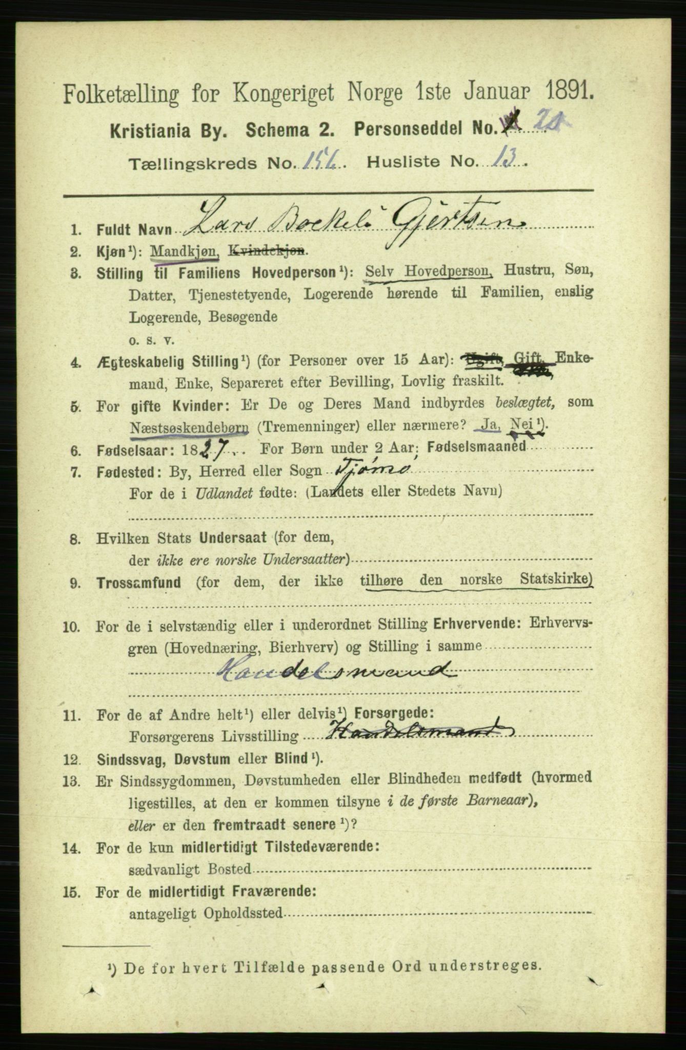 RA, 1891 census for 0301 Kristiania, 1891, p. 88914