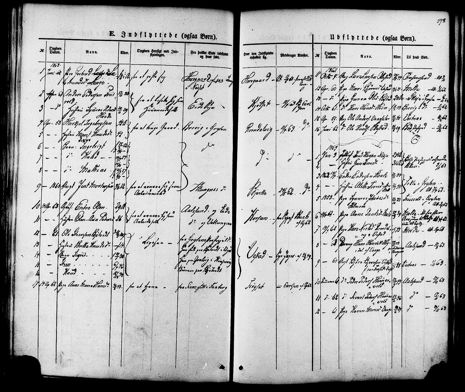 Ministerialprotokoller, klokkerbøker og fødselsregistre - Møre og Romsdal, SAT/A-1454/547/L0603: Parish register (official) no. 547A05, 1846-1877, p. 378