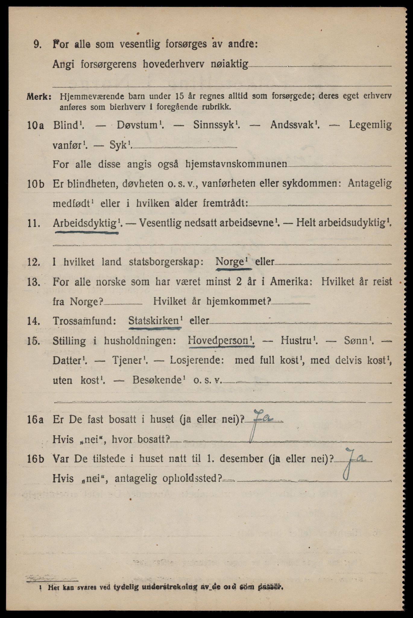 SAST, 1920 census for Forsand, 1920, p. 3414