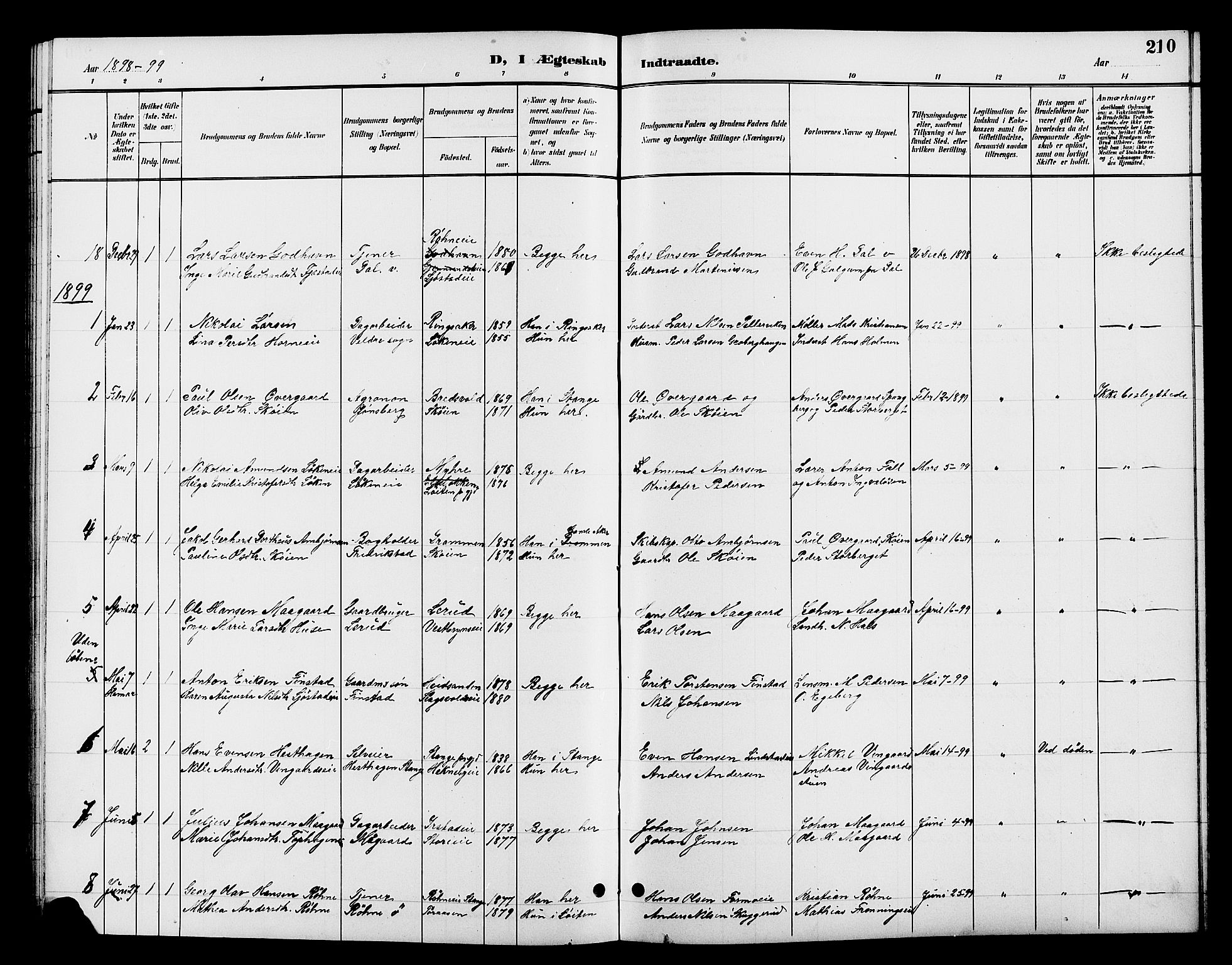 Romedal prestekontor, AV/SAH-PREST-004/L/L0012: Parish register (copy) no. 12, 1896-1914, p. 210