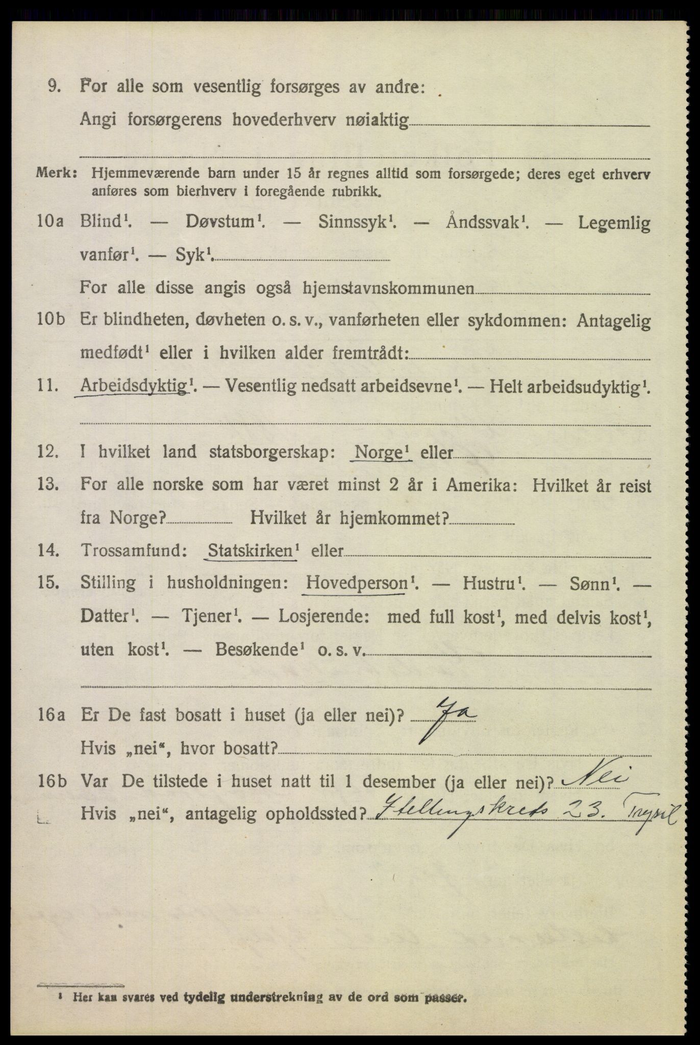 SAH, 1920 census for Trysil, 1920, p. 15978
