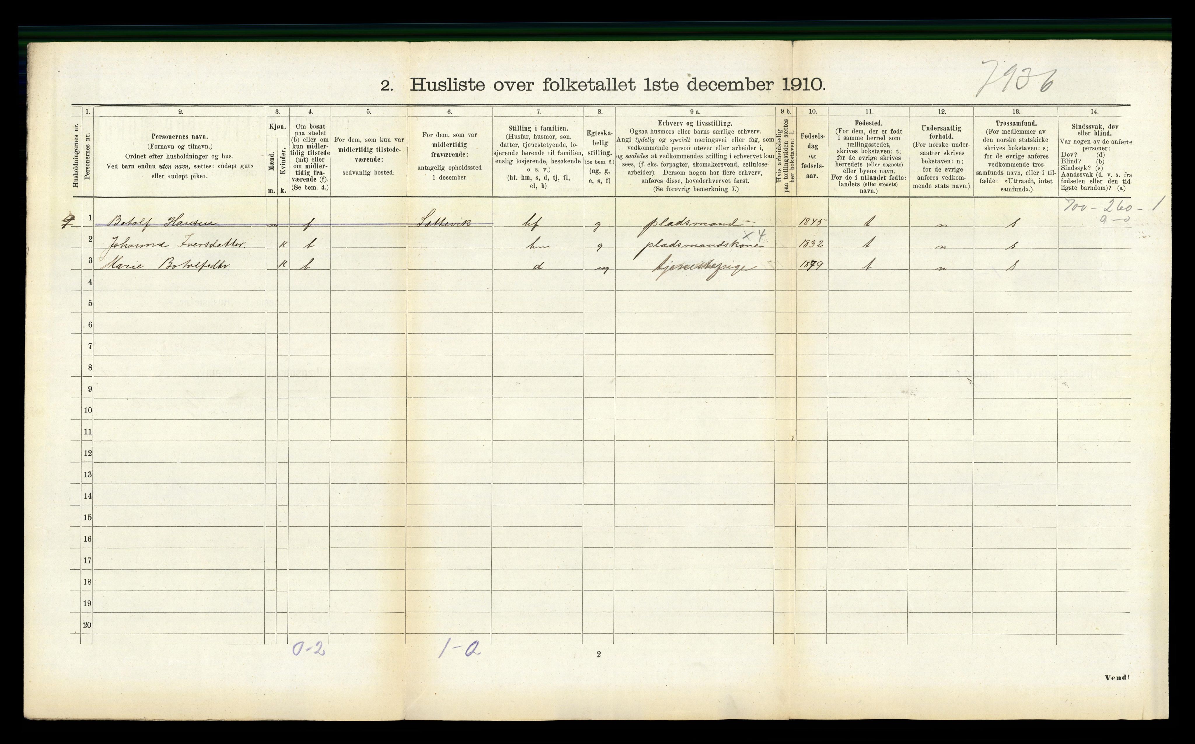 RA, 1910 census for Hyllestad, 1910, p. 468