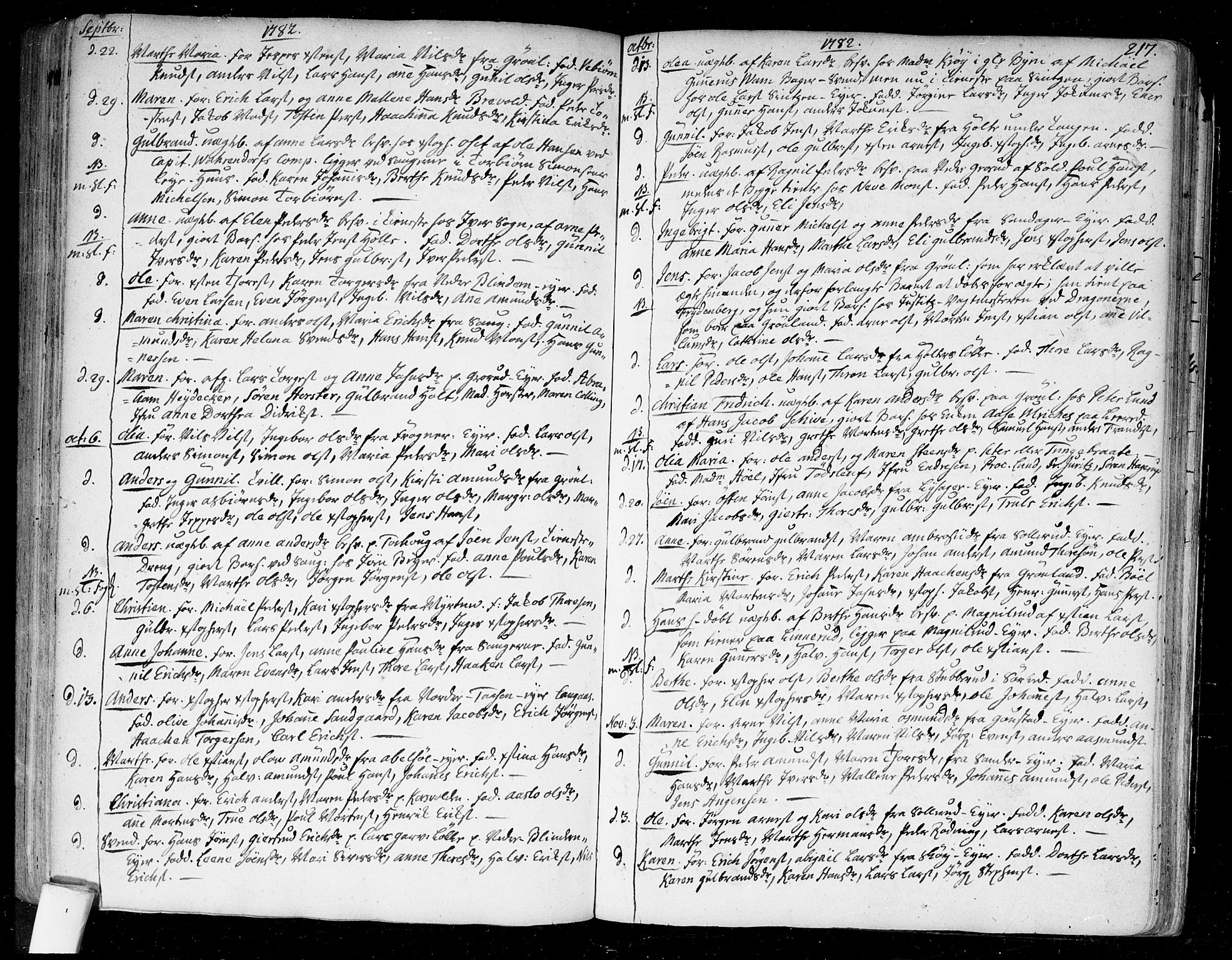 Aker prestekontor kirkebøker, SAO/A-10861/F/L0009: Parish register (official) no. 9, 1765-1785, p. 217