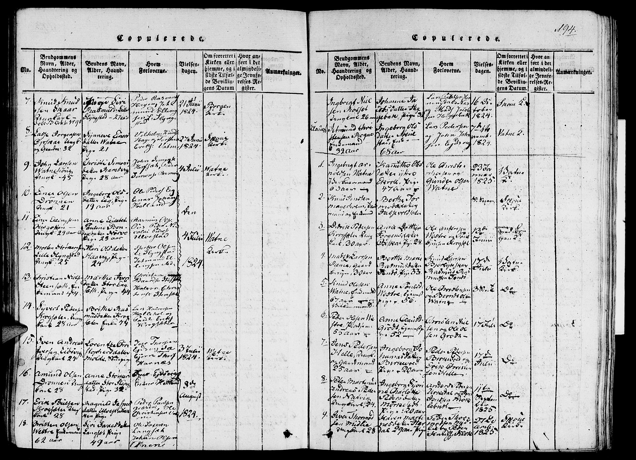 Ministerialprotokoller, klokkerbøker og fødselsregistre - Møre og Romsdal, AV/SAT-A-1454/524/L0351: Parish register (official) no. 524A03, 1816-1838, p. 194