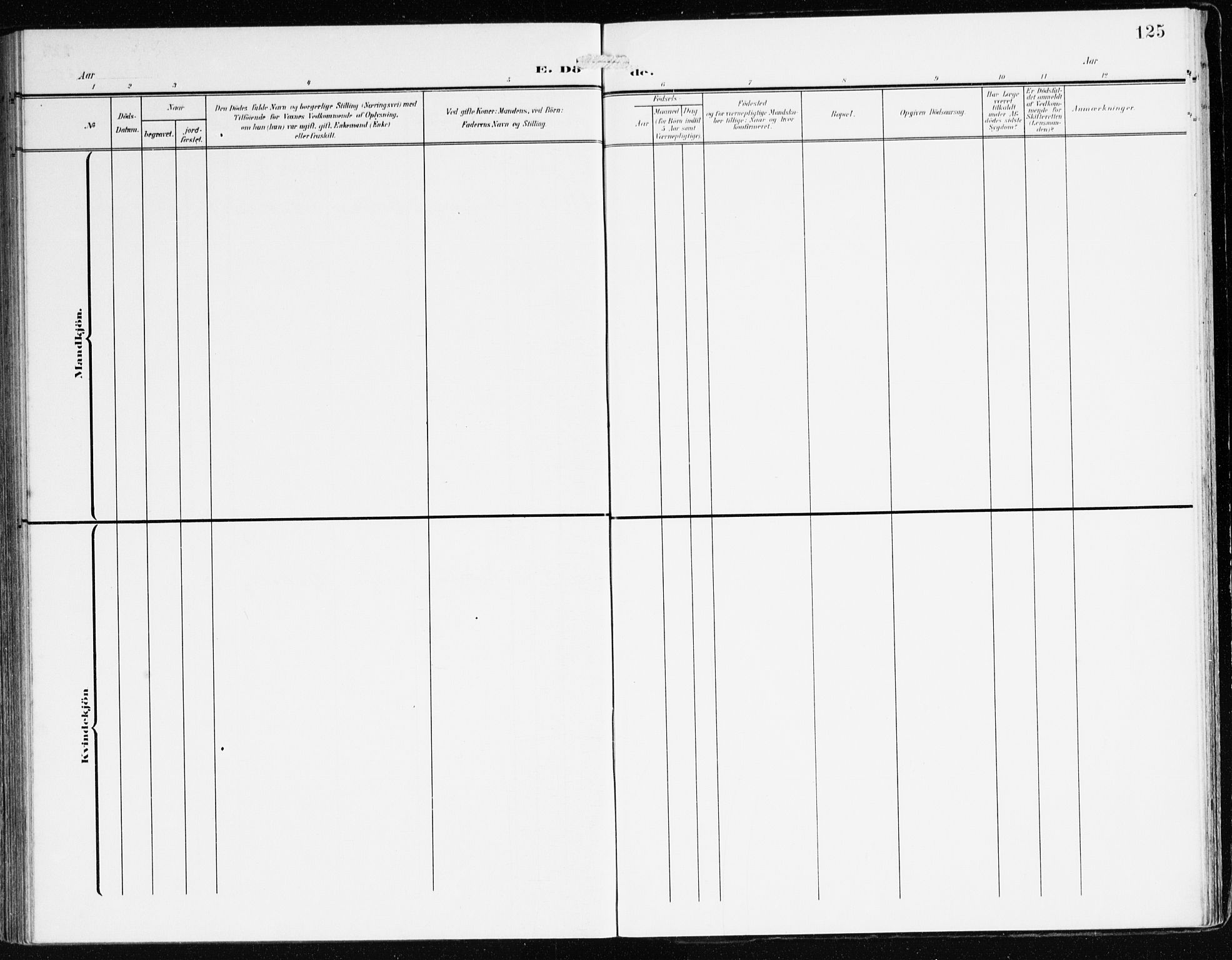 Bremanger sokneprestembete, SAB/A-82201/H/Haa/Haab/L0003: Parish register (official) no. B 3, 1908-1925, p. 125