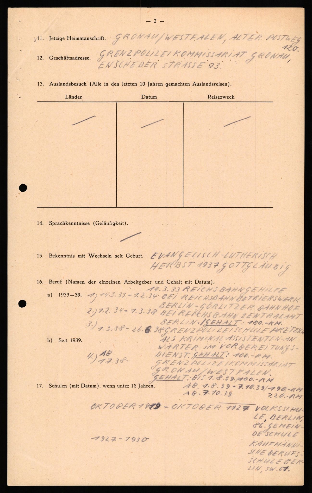 Forsvaret, Forsvarets overkommando II, RA/RAFA-3915/D/Db/L0019: CI Questionaires. Tyske okkupasjonsstyrker i Norge. Tyskere., 1945-1946, p. 555