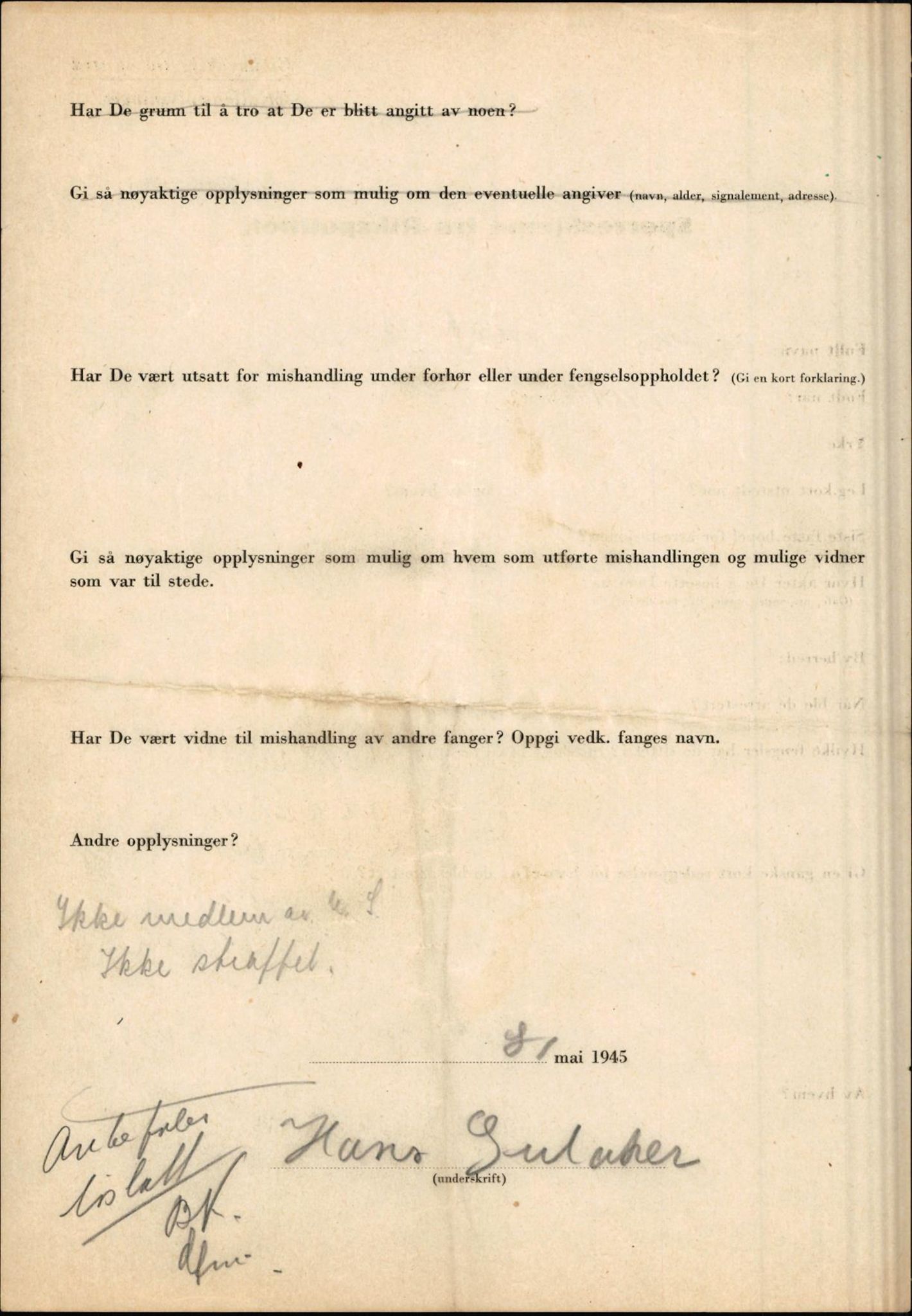 Rikspolitisjefen, AV/RA-S-1560/L/L0005: Gidske, Peder Martin -  Hansell, Georg, 1940-1945, p. 444