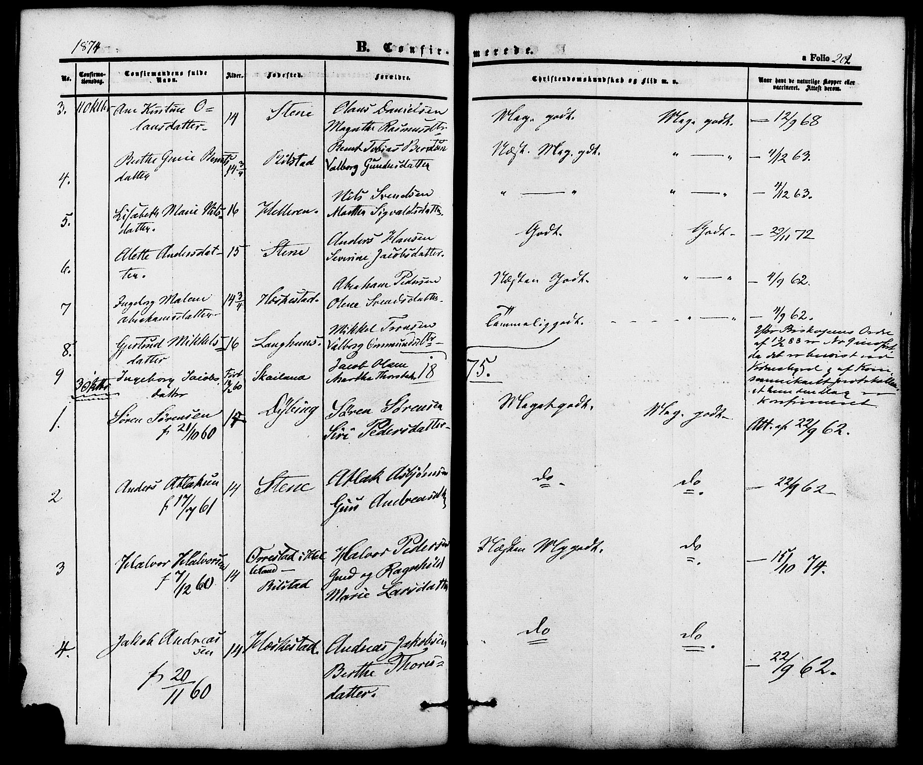 Lund sokneprestkontor, AV/SAST-A-101809/S06/L0010: Parish register (official) no. A 9, 1854-1886, p. 202