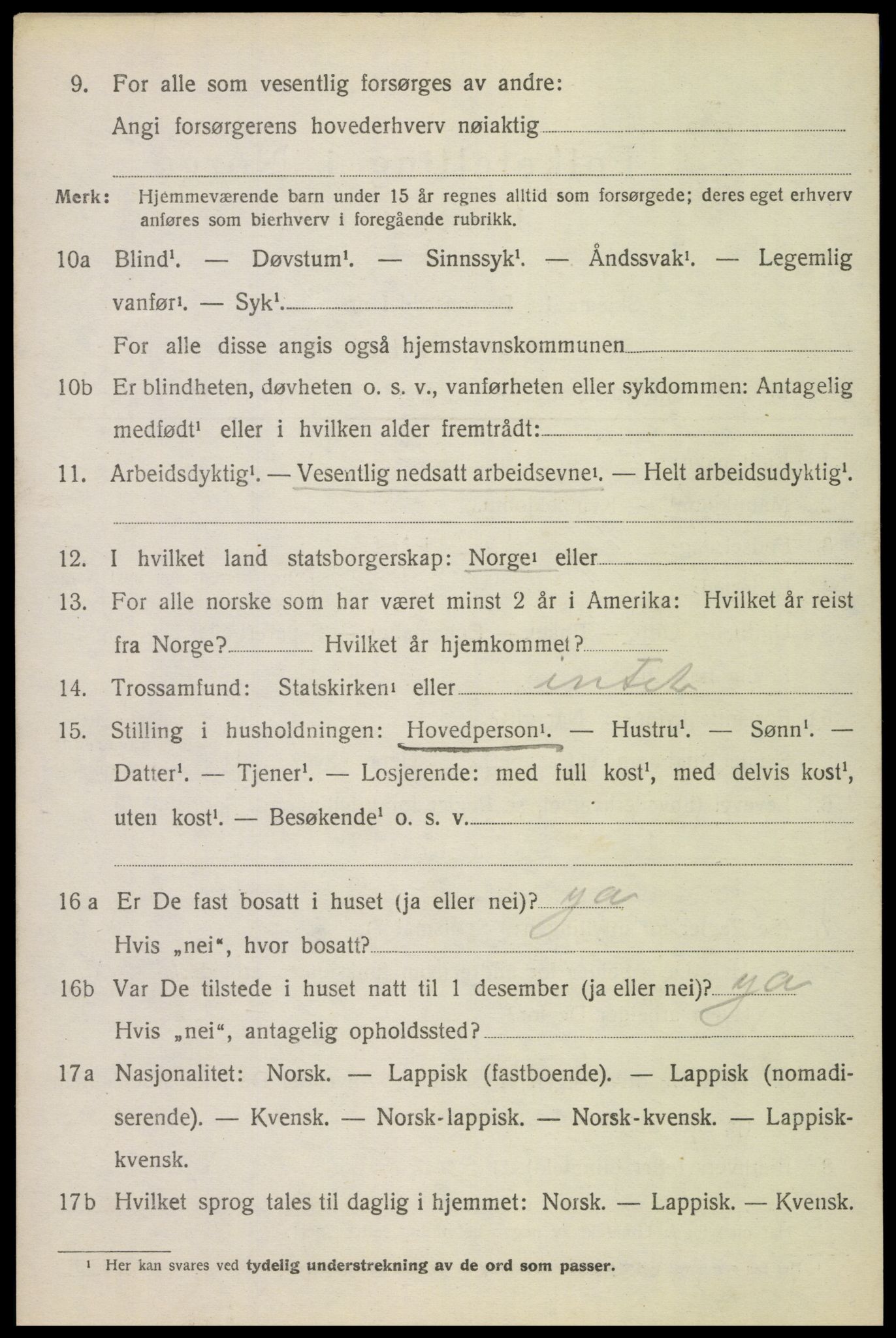 SAT, 1920 census for Hadsel, 1920, p. 5081