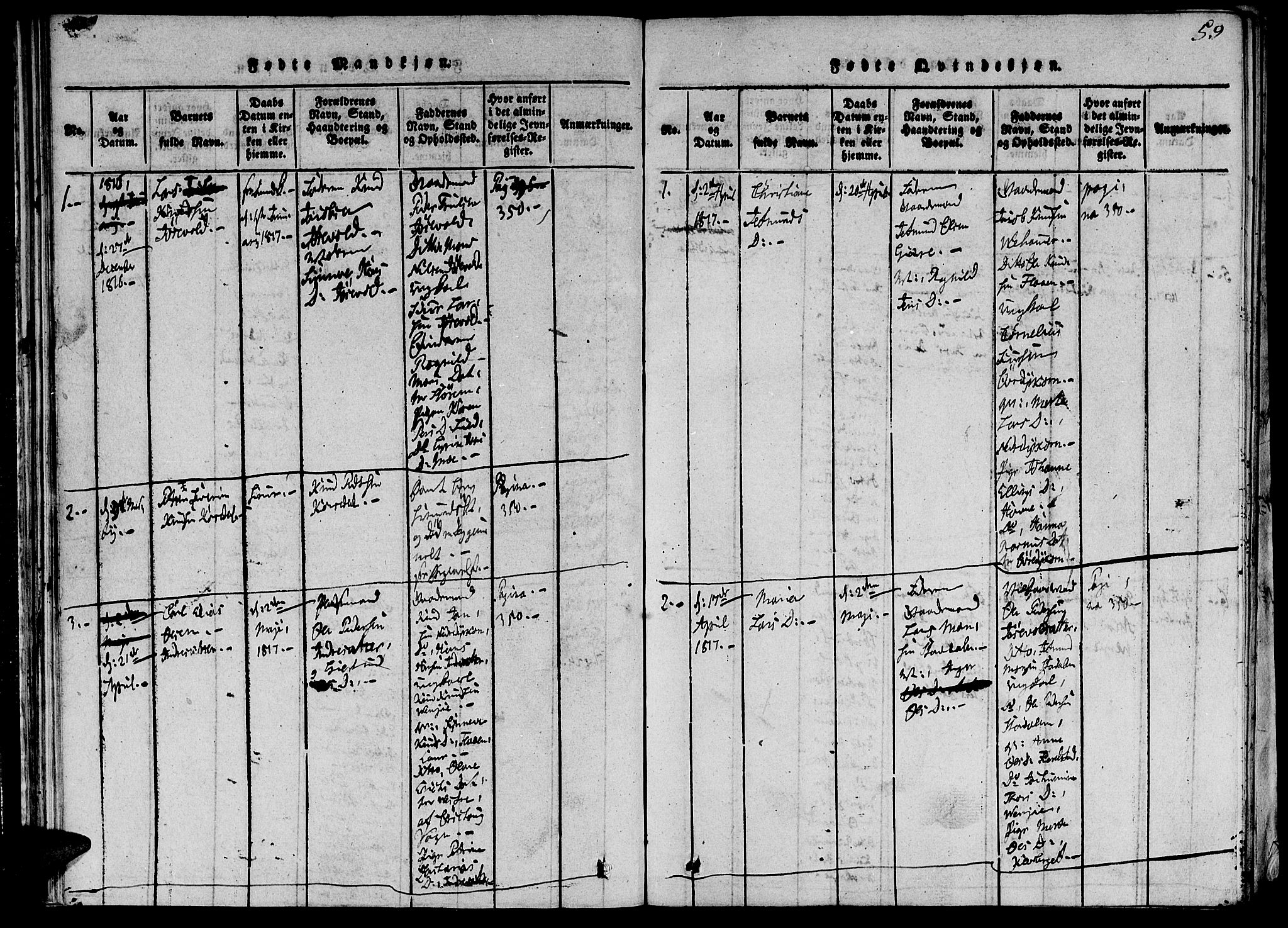 Ministerialprotokoller, klokkerbøker og fødselsregistre - Møre og Romsdal, AV/SAT-A-1454/520/L0273: Parish register (official) no. 520A03, 1817-1826, p. 59