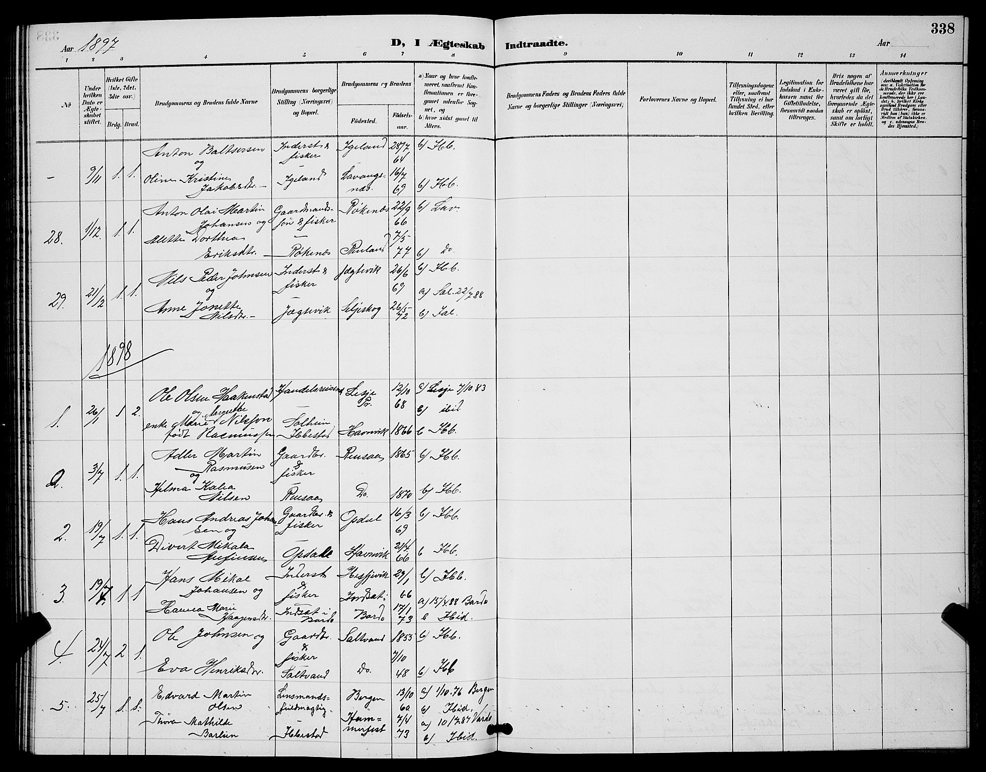 Ibestad sokneprestembete, SATØ/S-0077/H/Ha/Hab/L0008klokker: Parish register (copy) no. 8, 1890-1903, p. 338