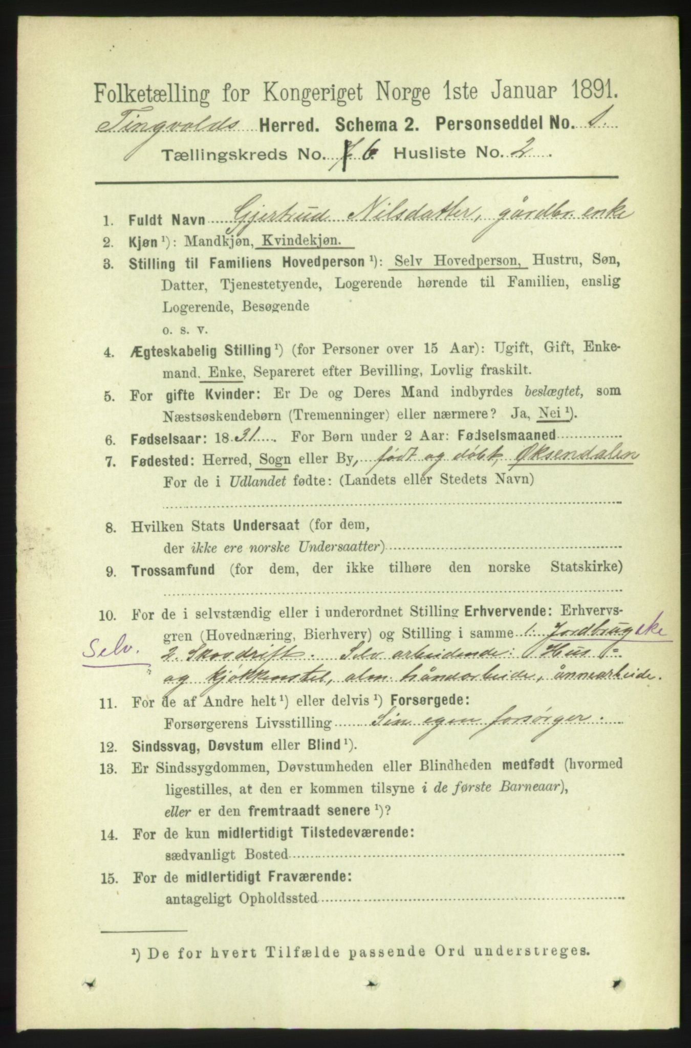 RA, 1891 census for 1560 Tingvoll, 1891, p. 2435