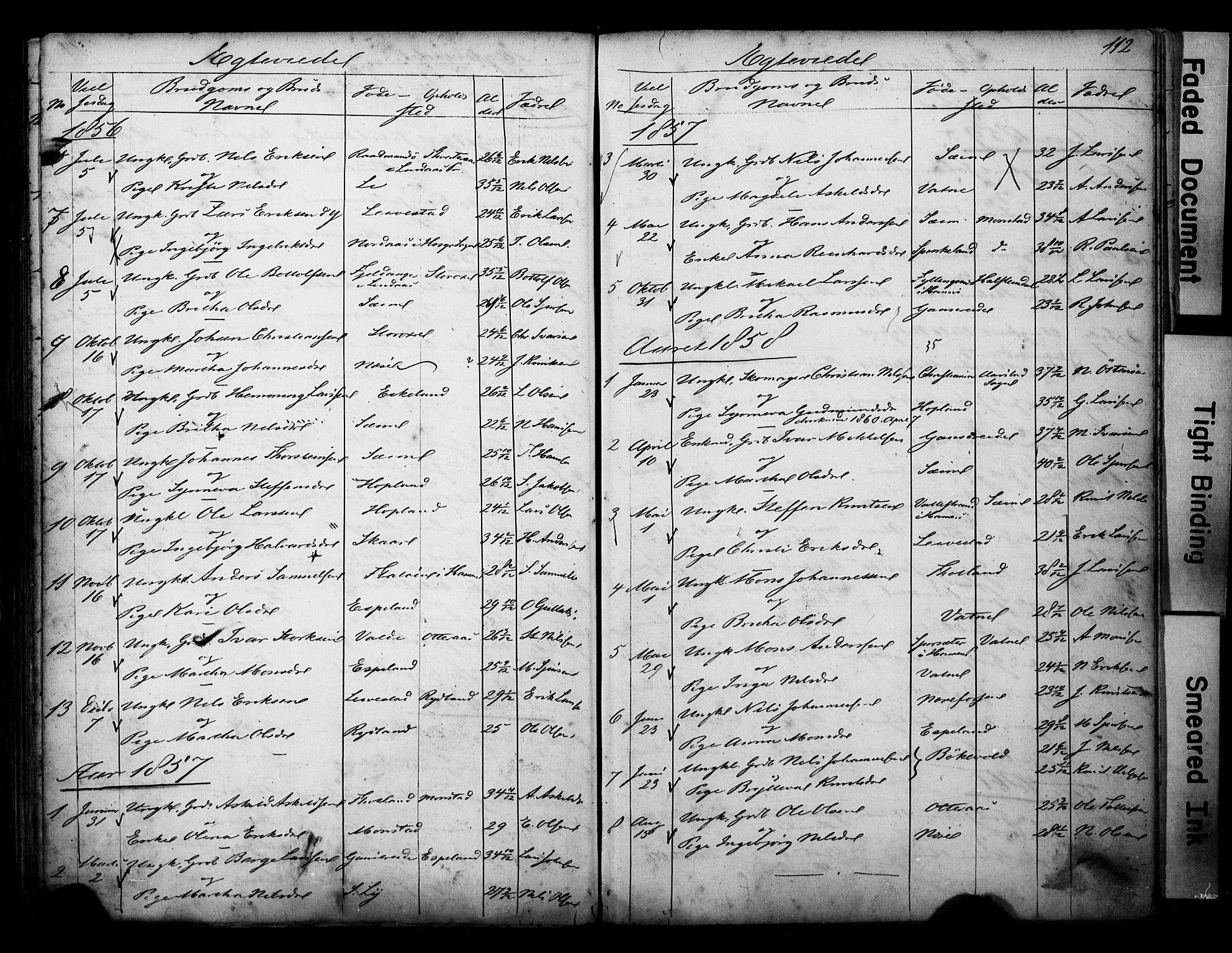 Alversund Sokneprestembete, SAB/A-73901/H/Ha/Hab: Parish register (copy) no. D 1, 1800-1870, p. 112