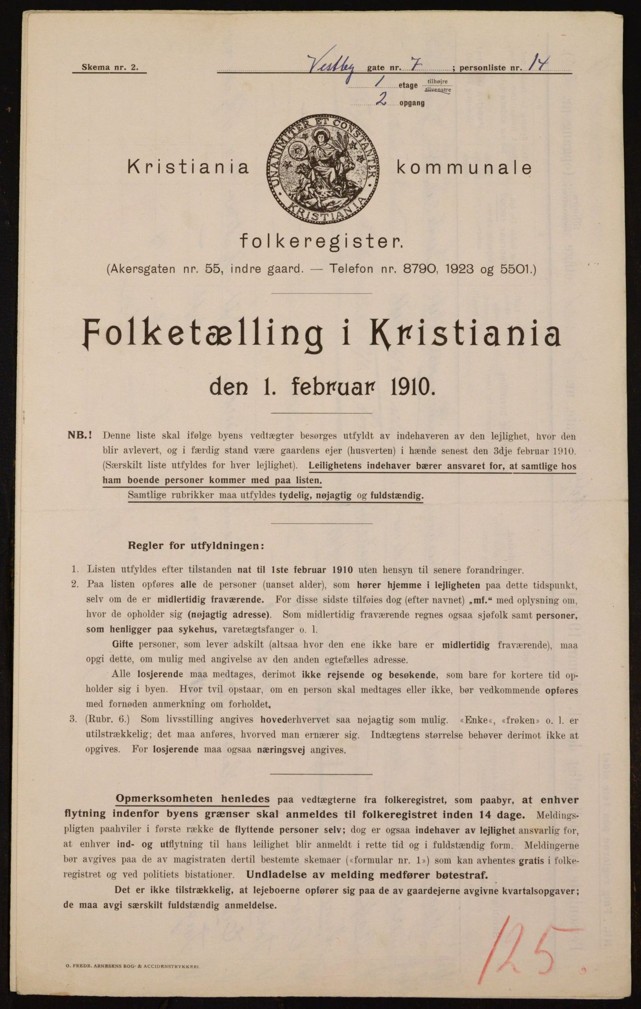 OBA, Municipal Census 1910 for Kristiania, 1910, p. 115989