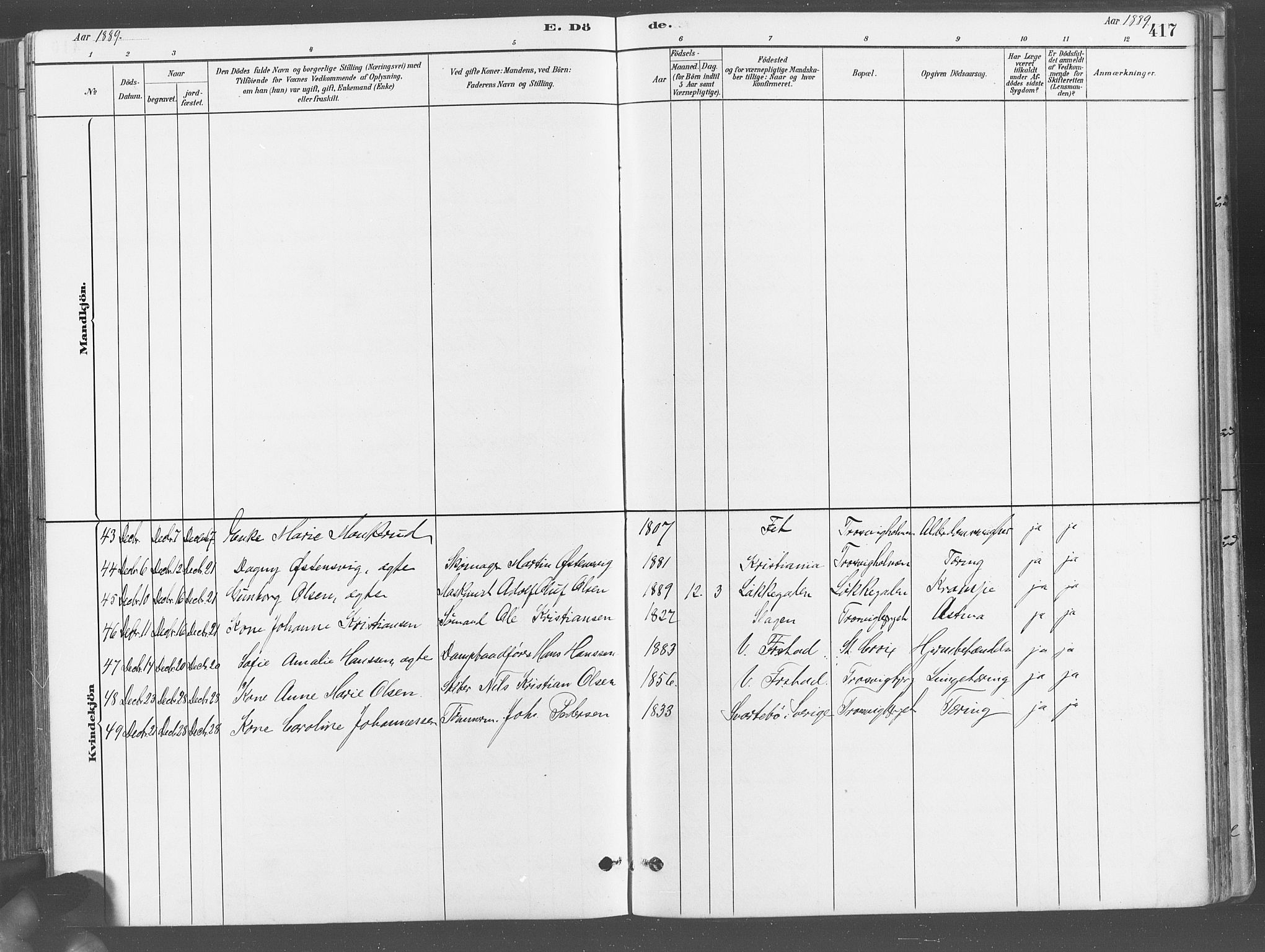 Fredrikstad domkirkes prestekontor Kirkebøker, AV/SAO-A-10906/G/Ga/L0003: Parish register (copy) no. 3, 1880-1900, p. 417