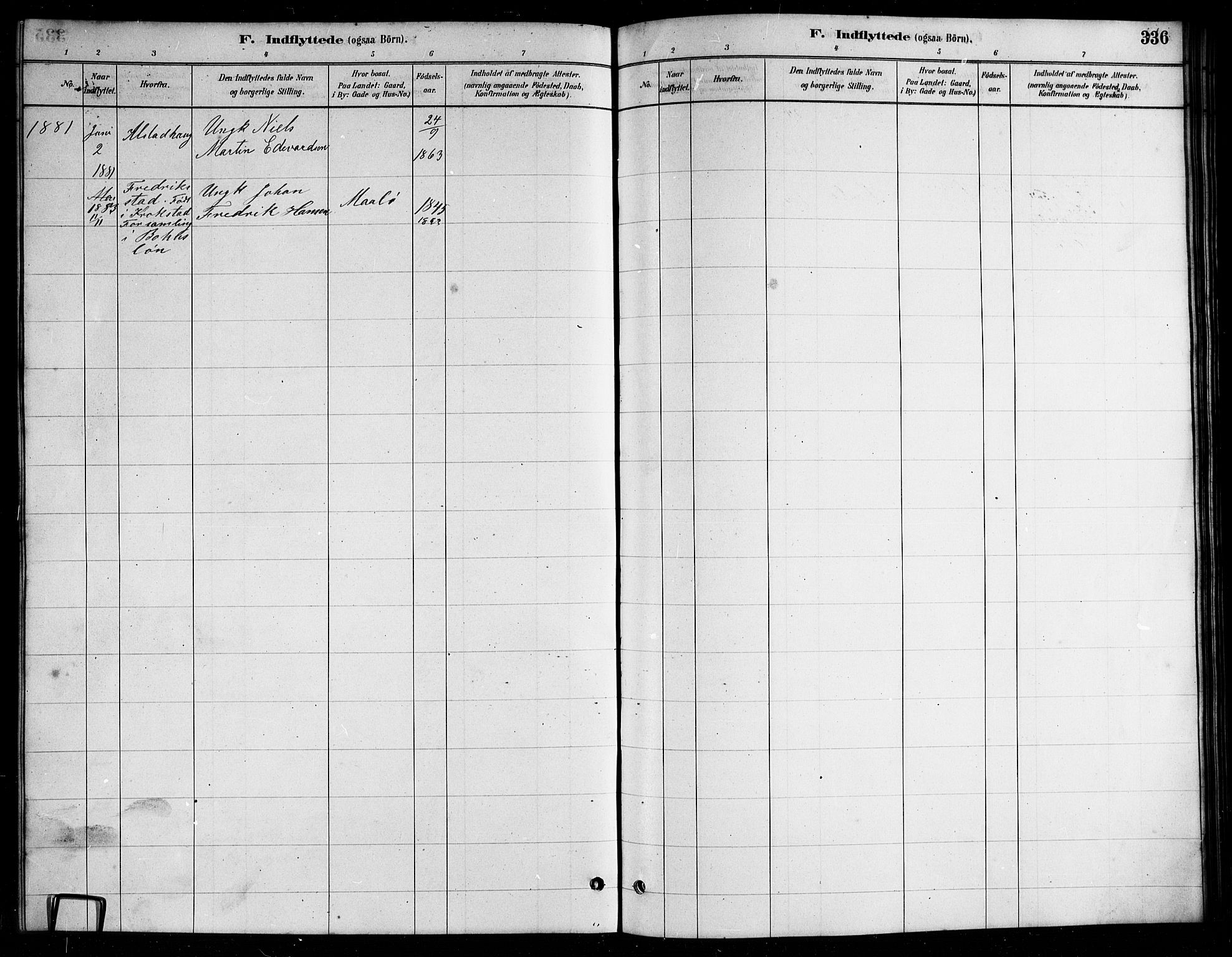 Ministerialprotokoller, klokkerbøker og fødselsregistre - Nordland, AV/SAT-A-1459/857/L0828: Parish register (copy) no. 857C03, 1879-1908, p. 336