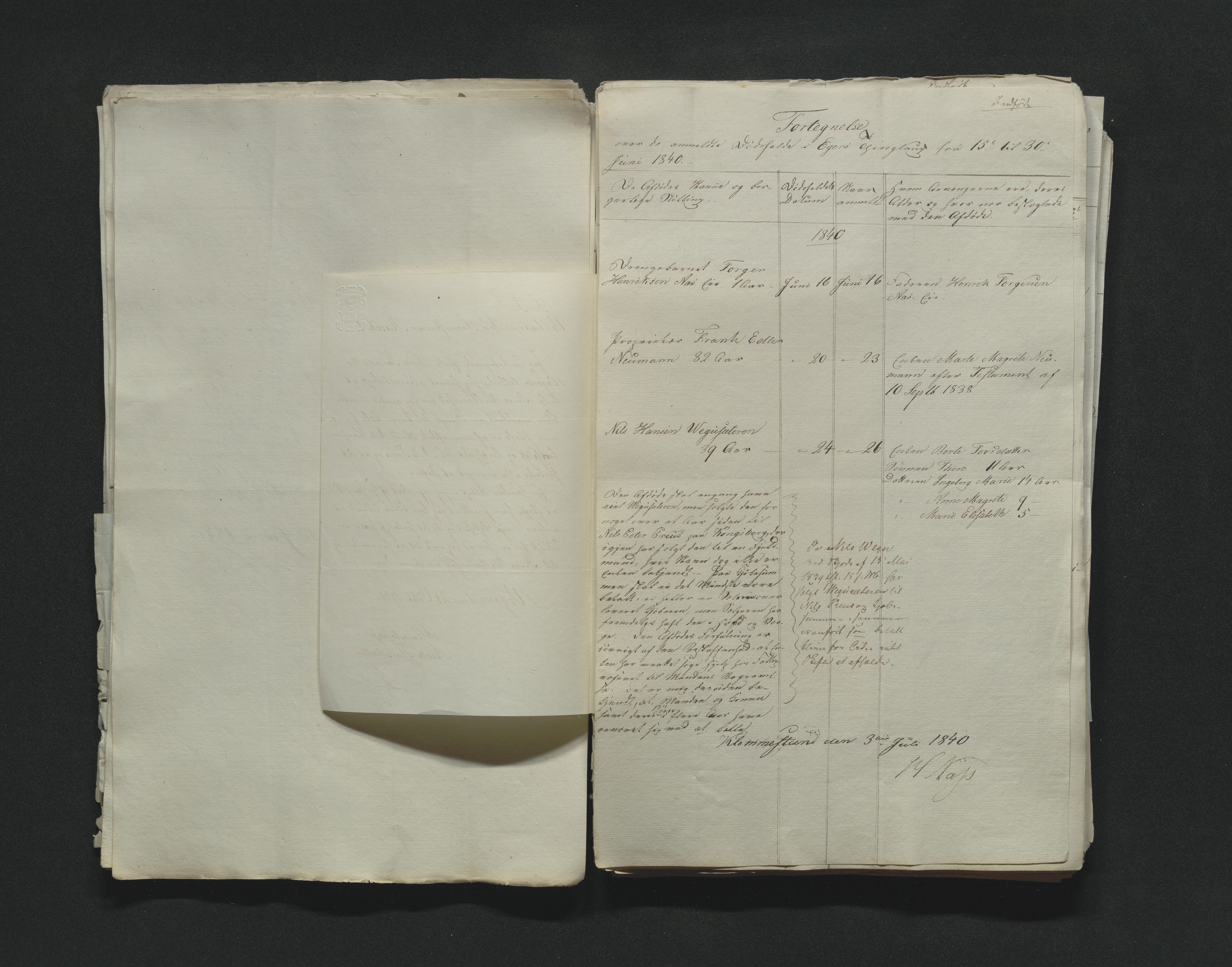 Eiker, Modum og Sigdal sorenskriveri, AV/SAKO-A-123/H/Ha/Hab/L0005: Dødsfallsmeldinger, 1837-1840