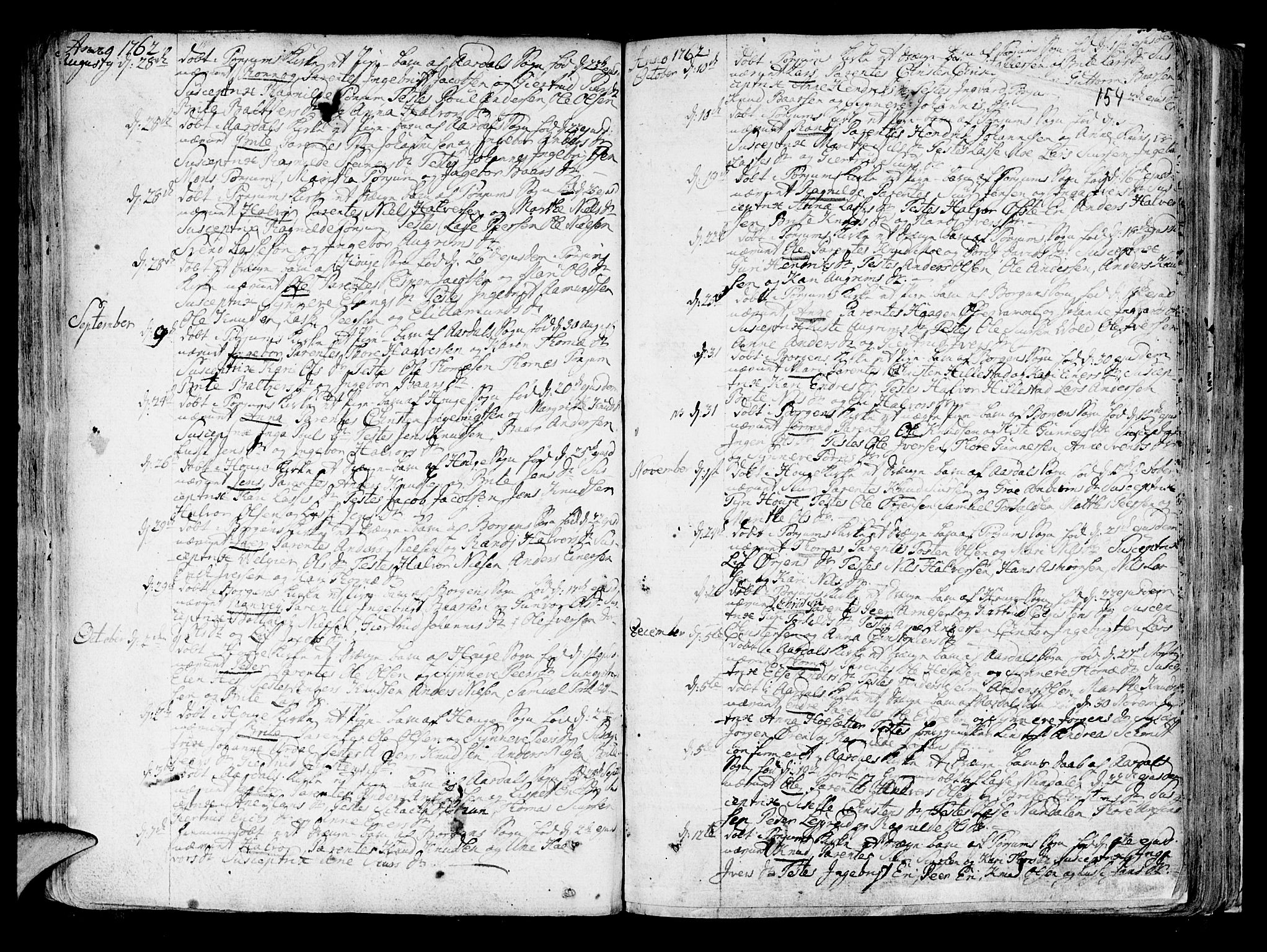 Lærdal sokneprestembete, AV/SAB-A-81201: Parish register (official) no. A 2, 1752-1782, p. 154