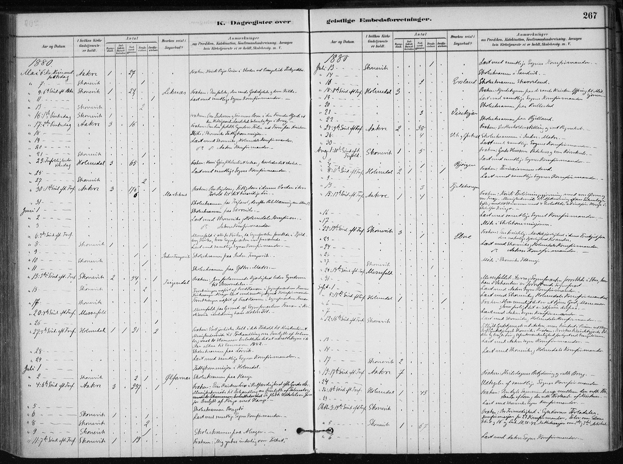 Skånevik sokneprestembete, SAB/A-77801/H/Haa: Parish register (official) no. B 1, 1879-1914, p. 267