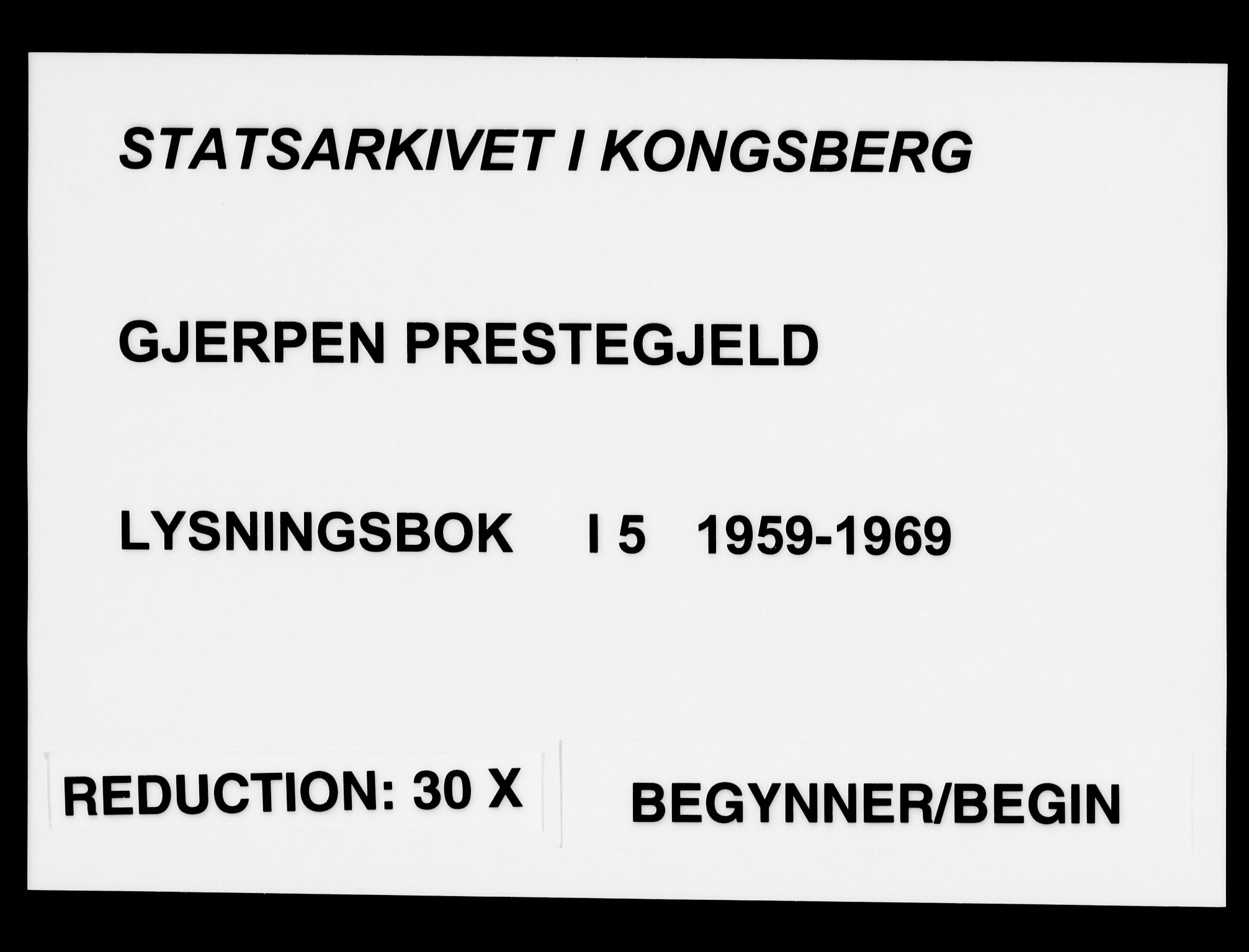 Gjerpen kirkebøker, AV/SAKO-A-265/H/Ha/L0005: Banns register no. I 5, 1959-1969