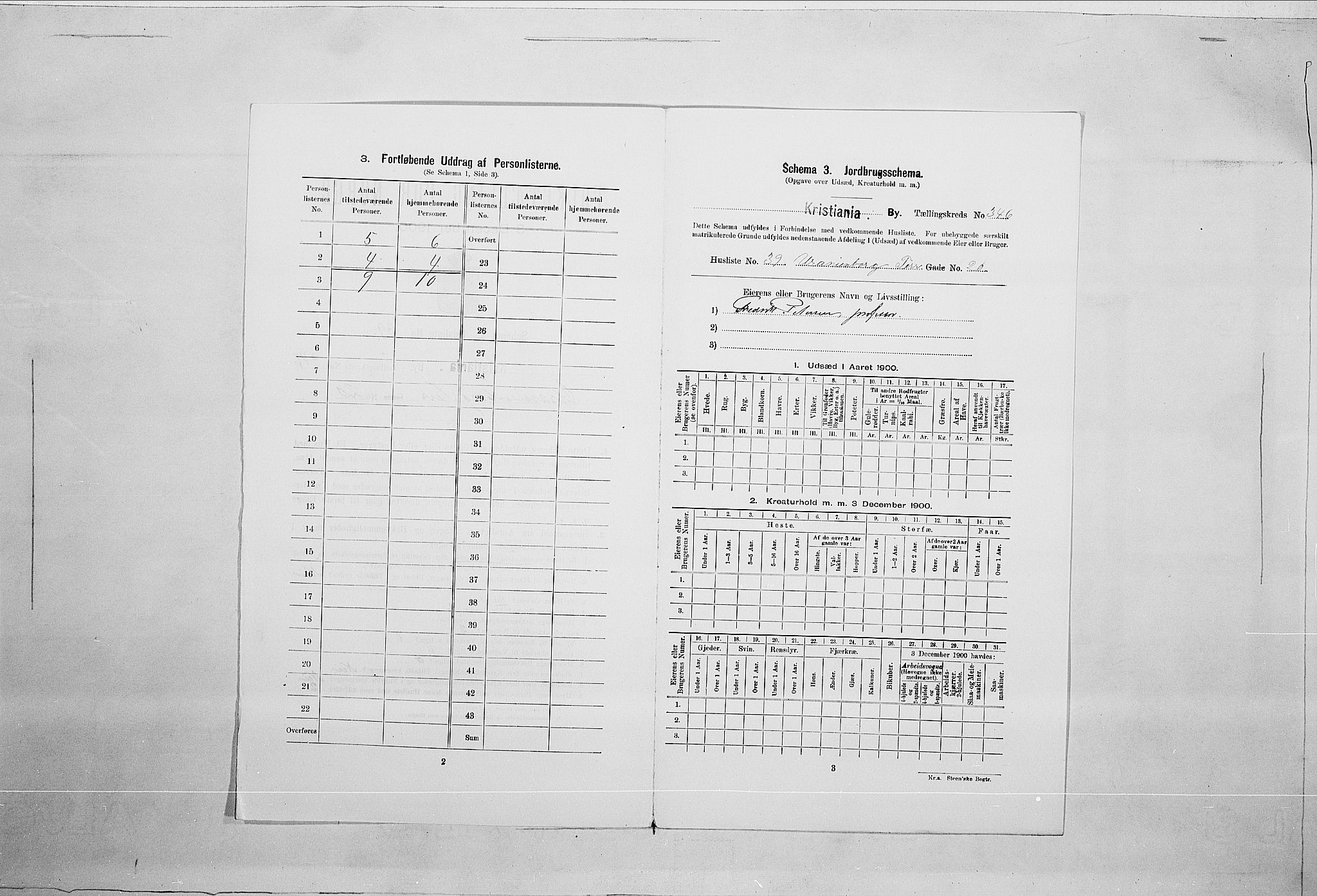 SAO, 1900 census for Kristiania, 1900, p. 108107