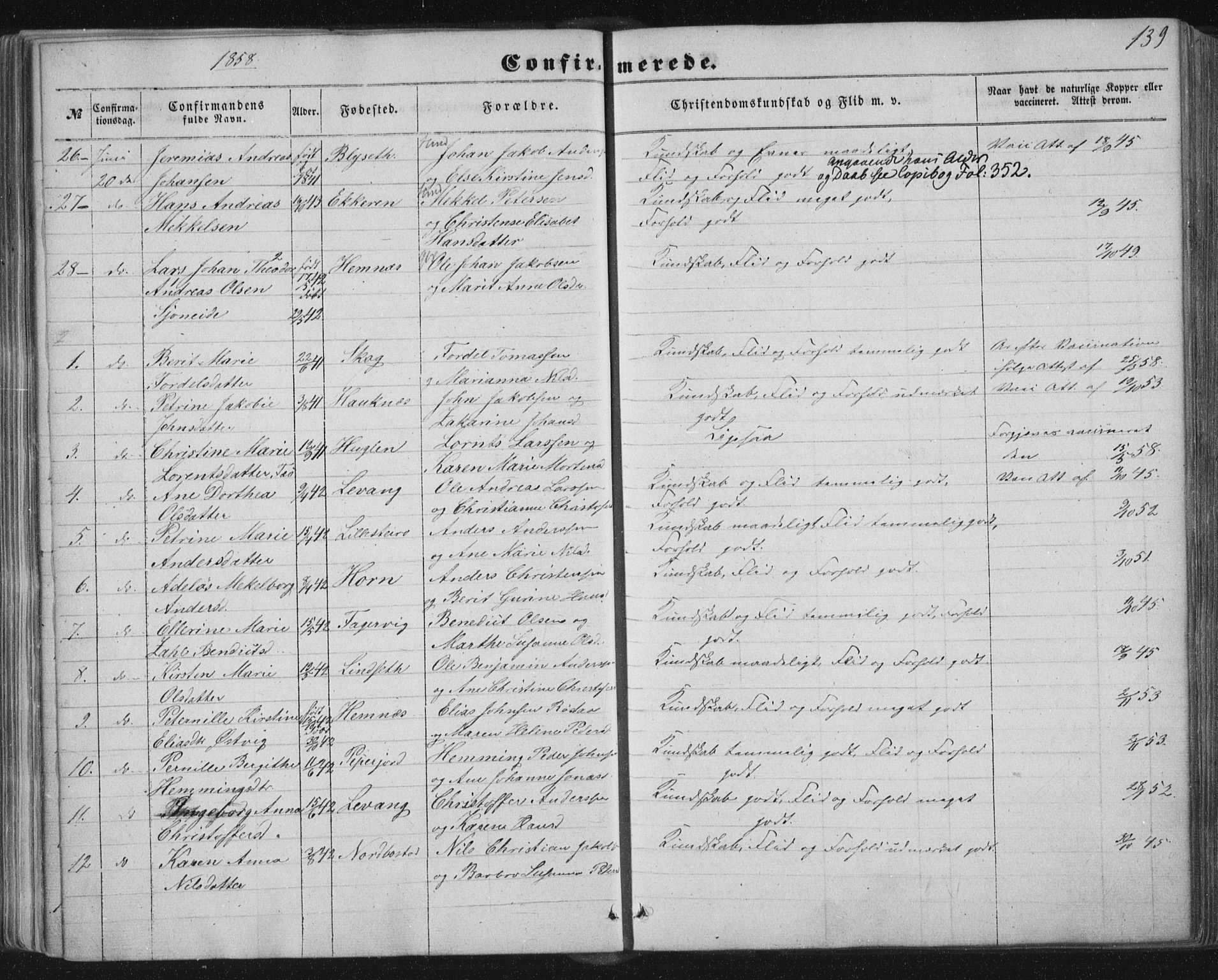 Ministerialprotokoller, klokkerbøker og fødselsregistre - Nordland, AV/SAT-A-1459/838/L0550: Parish register (official) no. 838A08, 1855-1865, p. 139