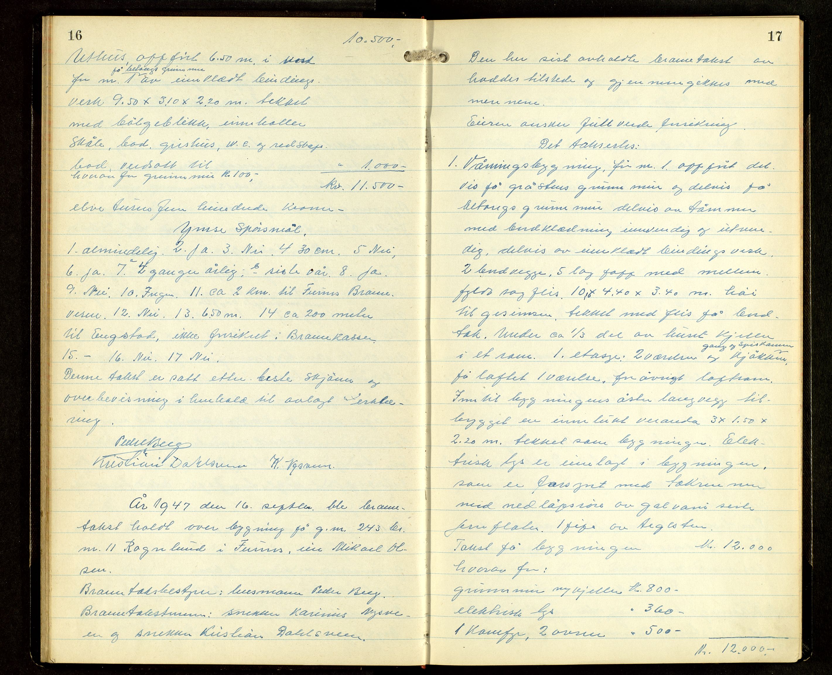 Norges Brannkasse, Furnes, AV/SAH-NBRANF-004/F/L0004: Branntakstprotokoll, 1947-1950, p. 16-17