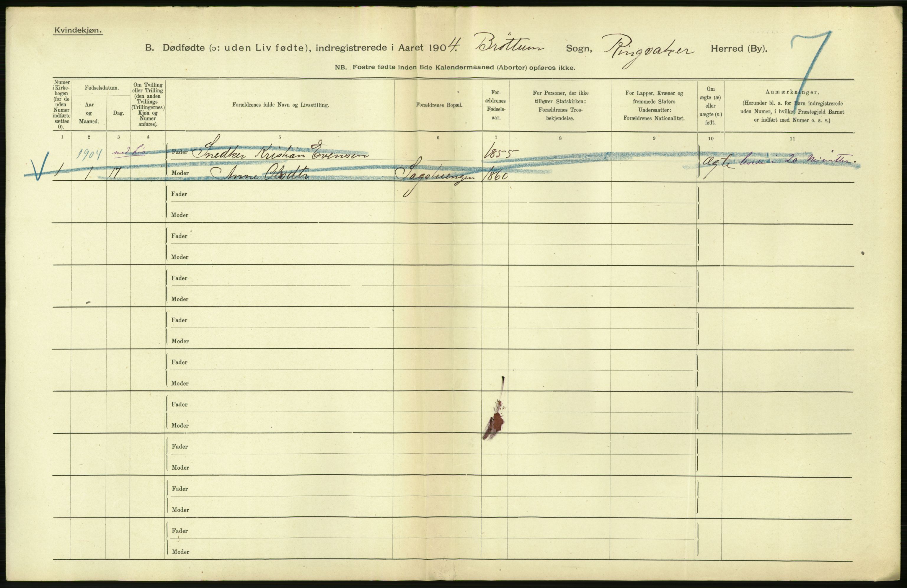 Statistisk sentralbyrå, Sosiodemografiske emner, Befolkning, RA/S-2228/D/Df/Dfa/Dfab/L0025: Smålenenes amt - Stavanger amt: Dødfødte. Bygder., 1904, p. 112